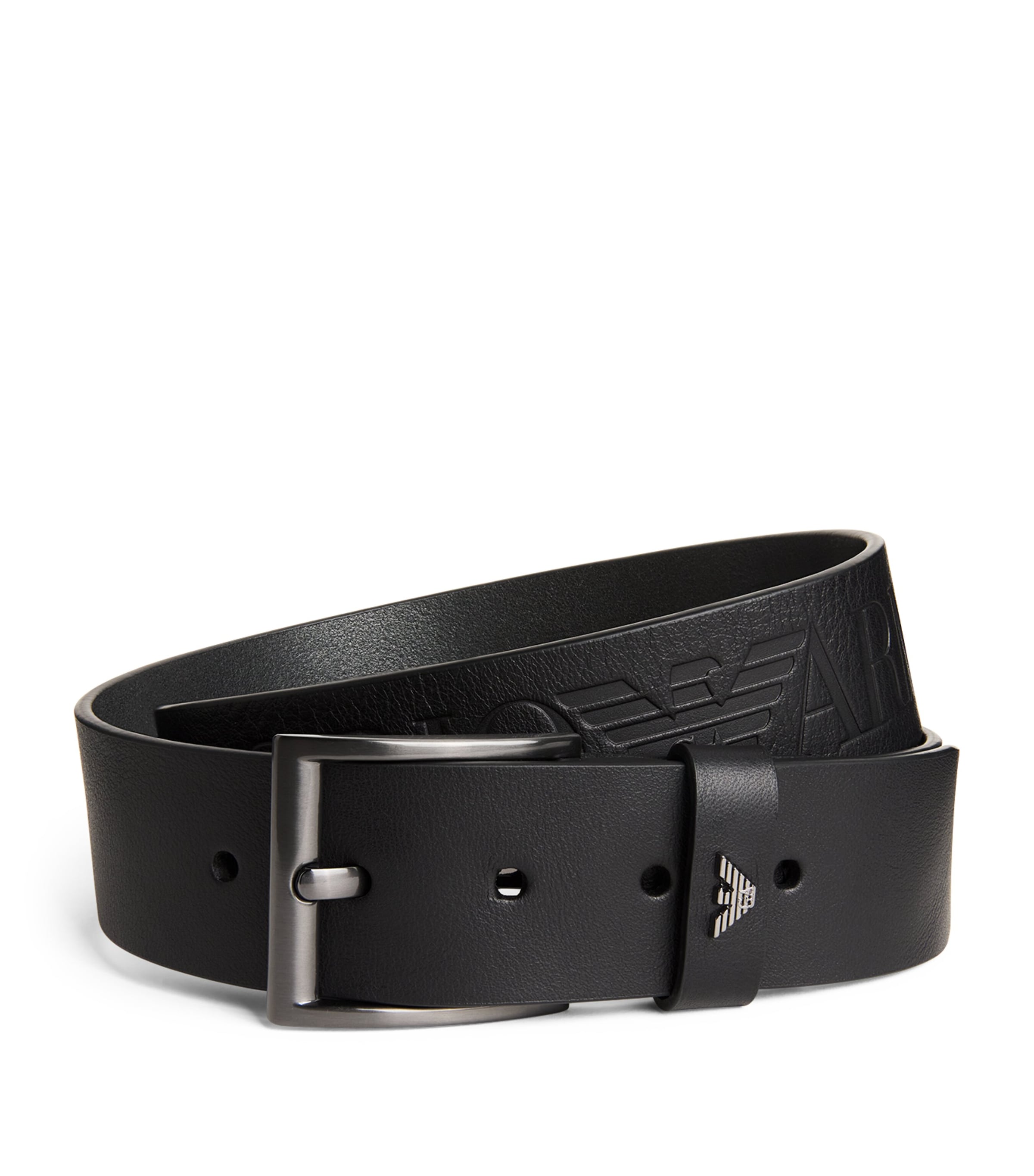 Leather Debossed-Logo Belt