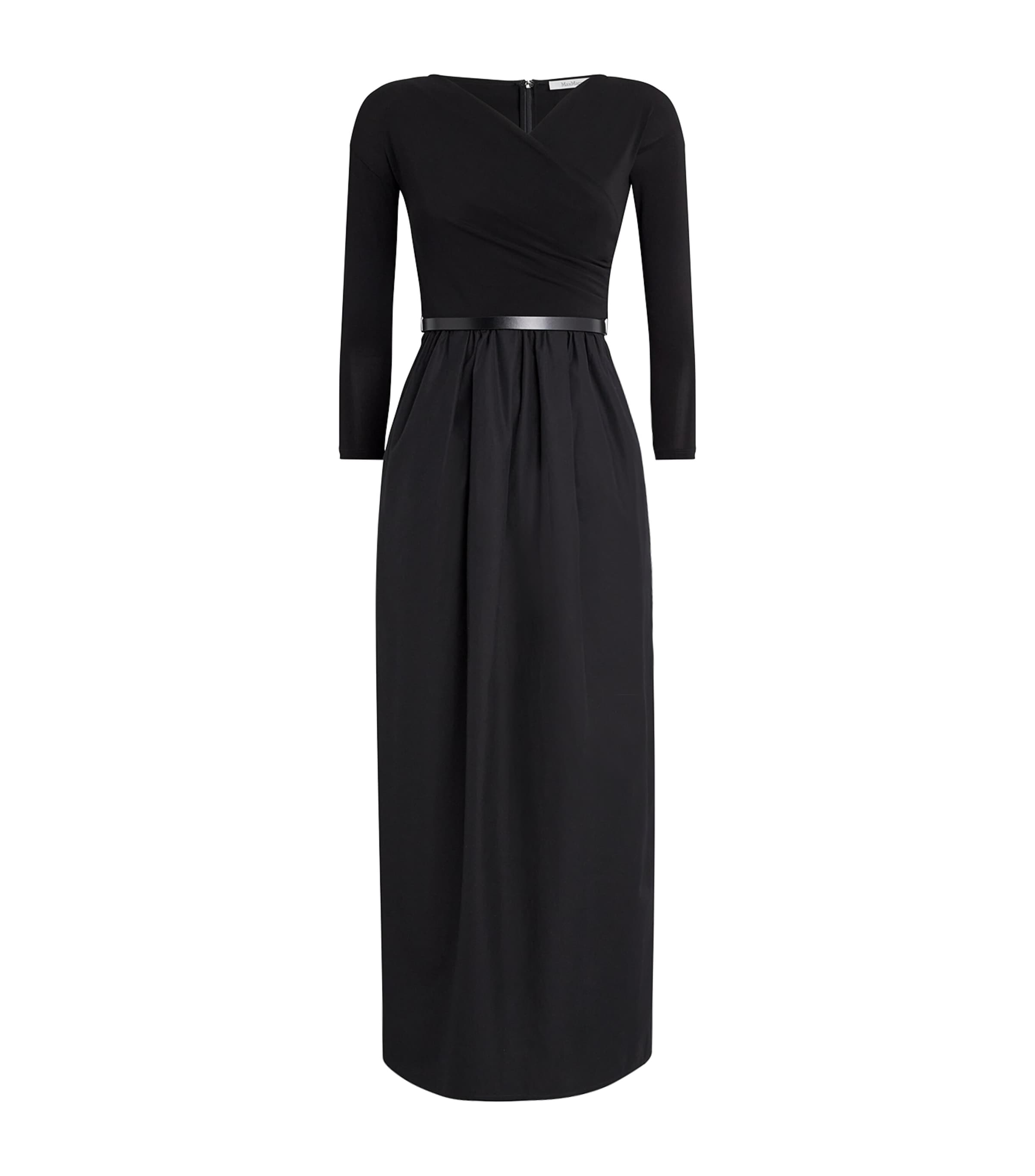 ☆MaxMara☆直営店買付☆上品Silk Crepe Long Dress/OSSOLA Silk crêpe de Chine dress, hazelnut brown | 