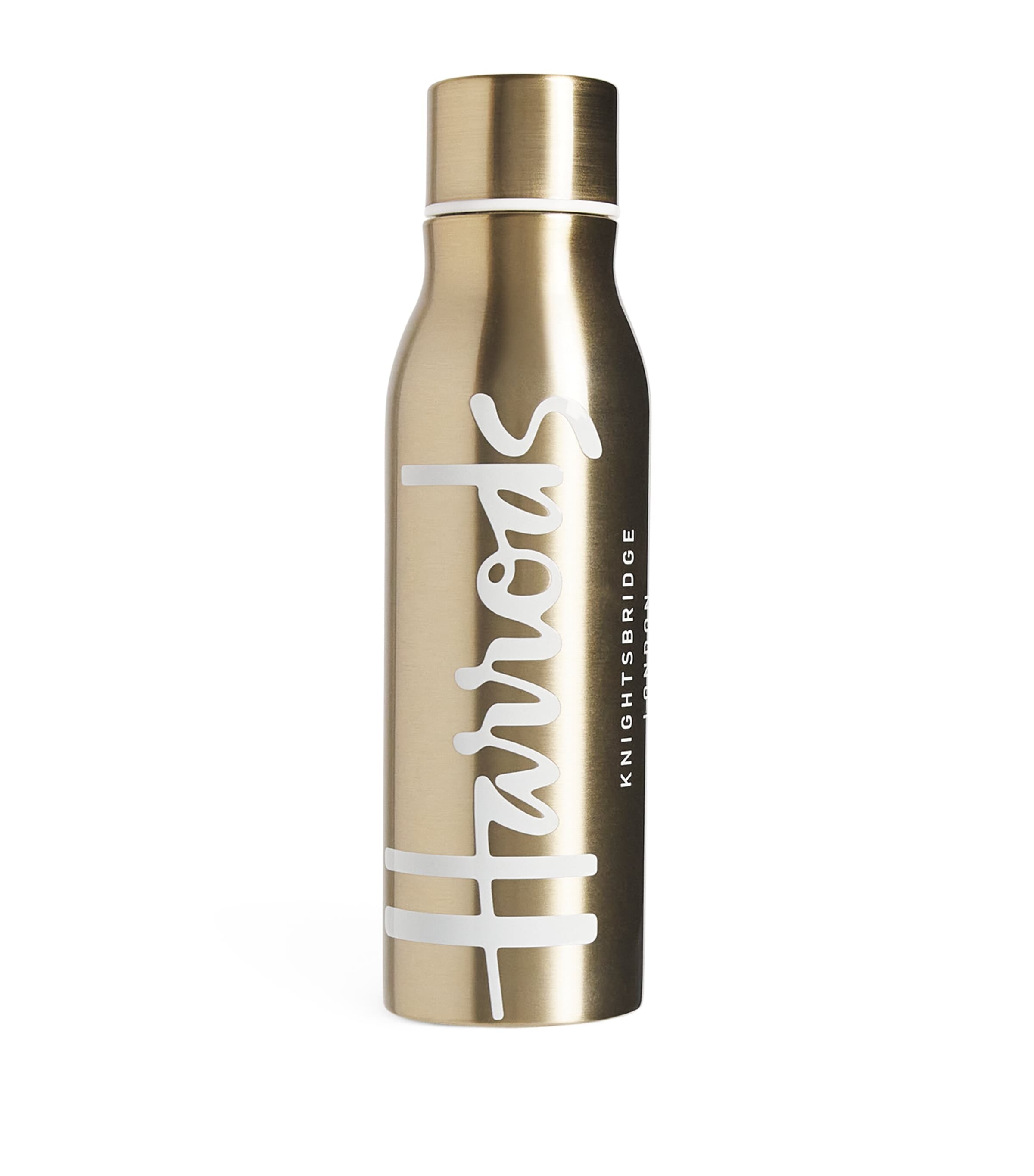 Harrods Metal Logo Water Bottle (450ml) Gold