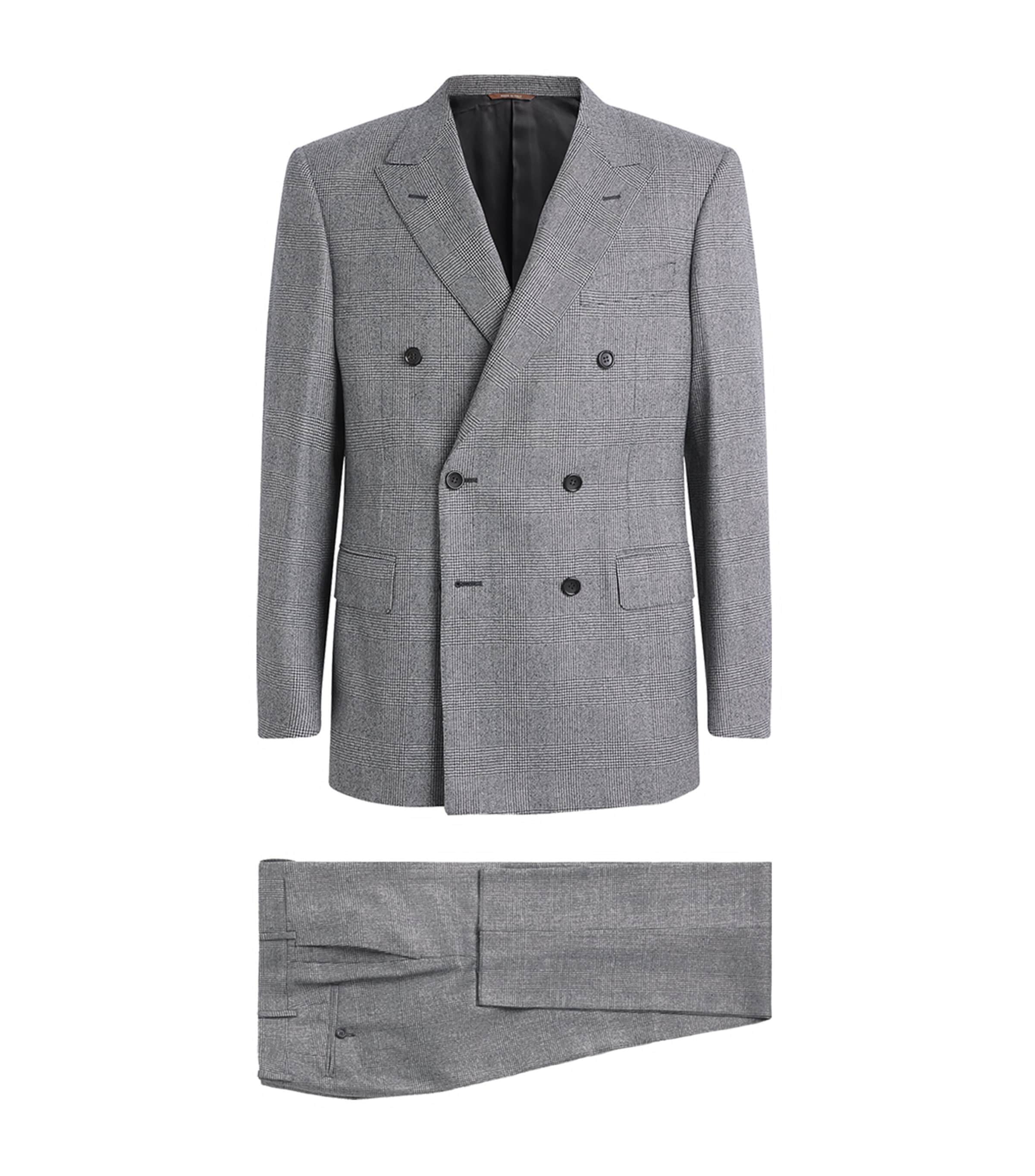 Canali Mens Wool Check 2-Piece Suit
