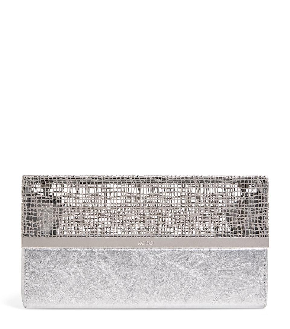 Leather Caged Clutch Bag