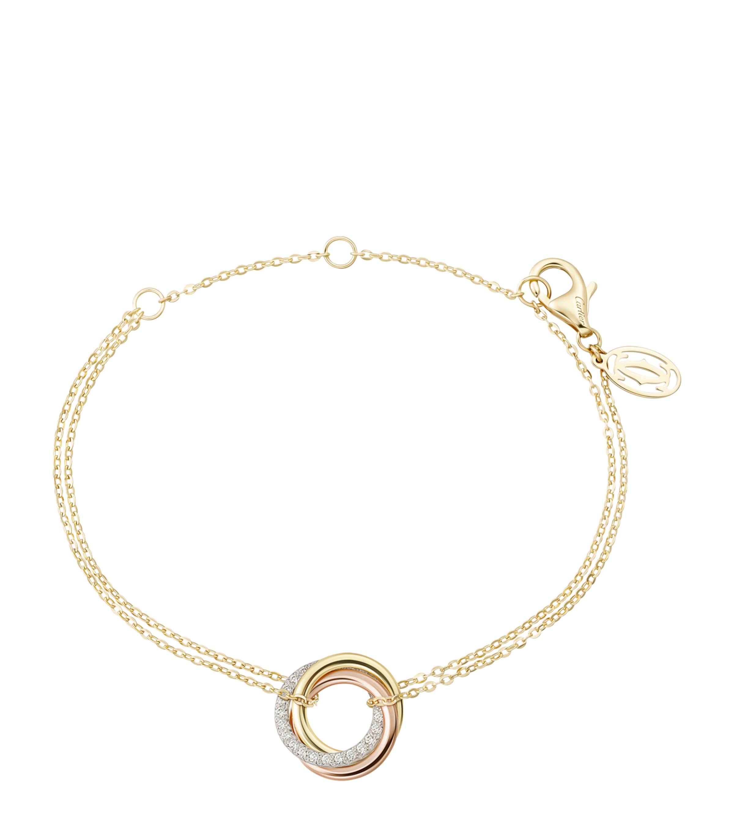 Mixed Gold and Diamond Trinity Chain Bracelet