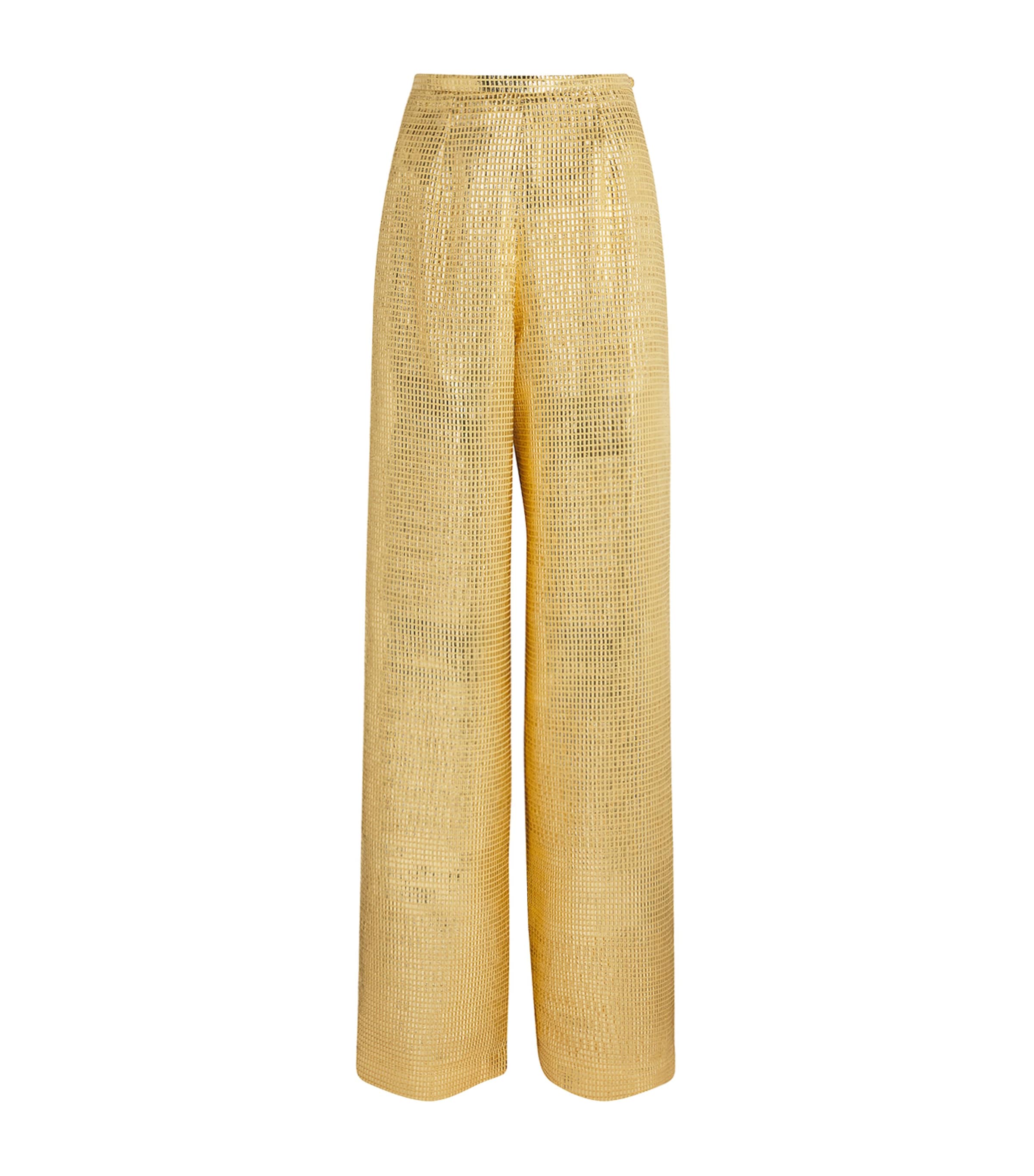 Taller Marmo Womens Silk-Blend Marlene Sunrise Trousers Antique Gold