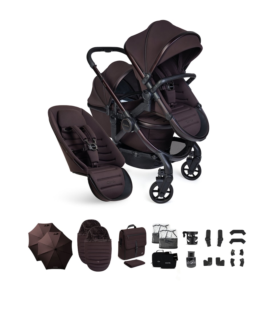 iCandy Peach 8 Double Pushchair and Carrycot Set Coffee Bean