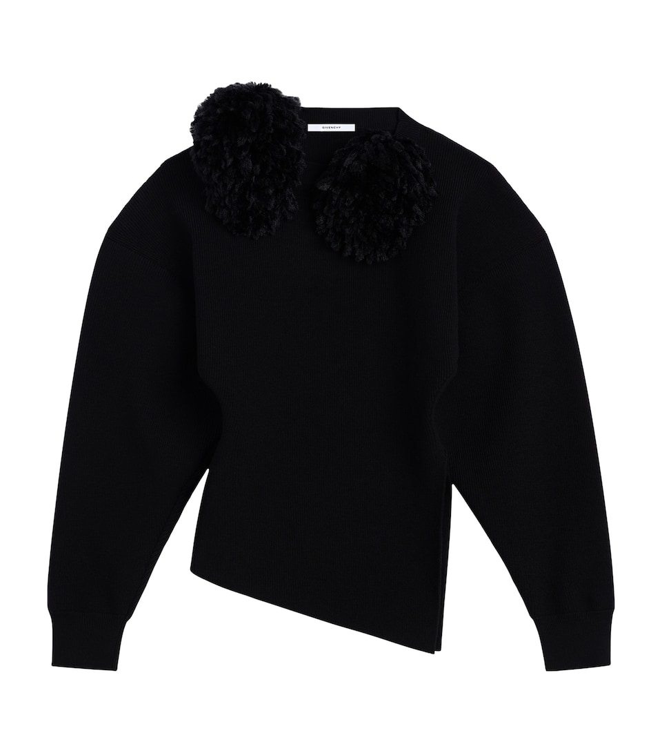 Givenchy Womens Wool Asymmetric Sweater