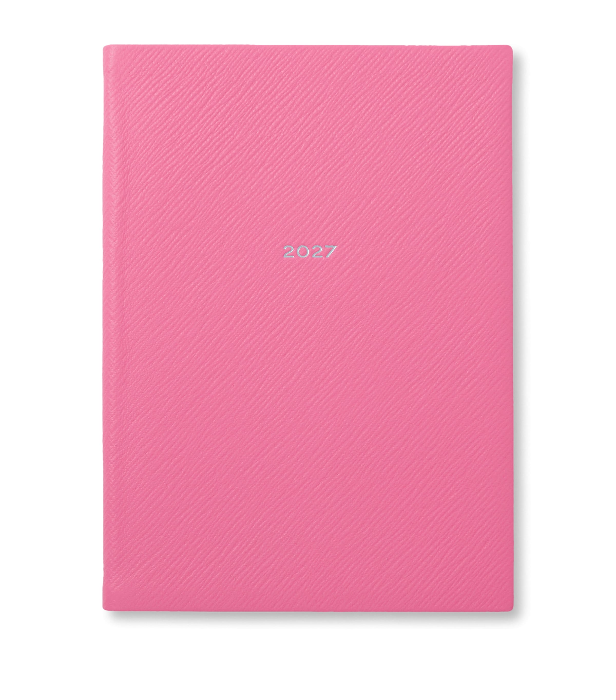 Smythson Leather Soho Weekly Diary 2027 Flamingo