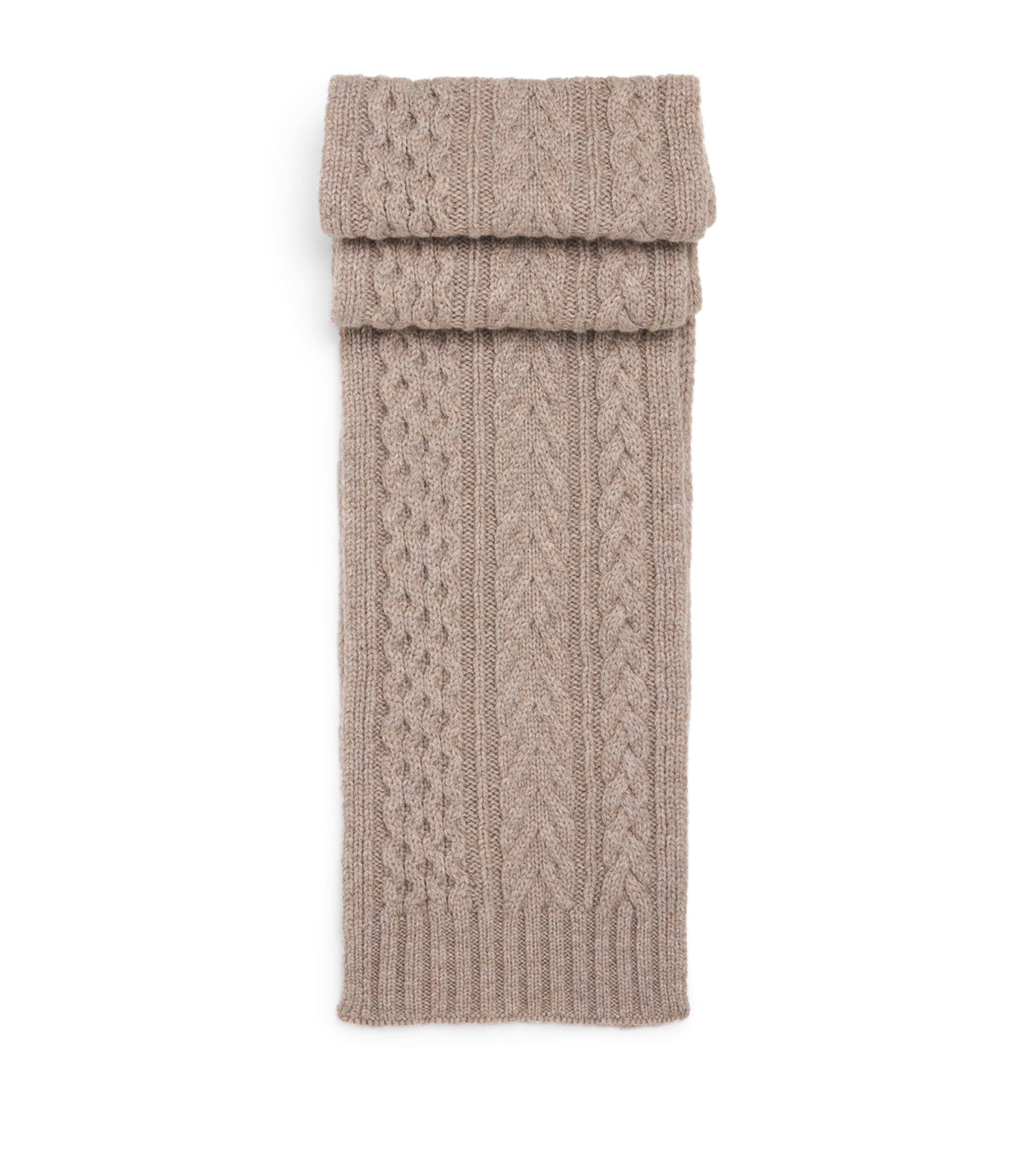 Cashmere Aran Cable Knit Scarf