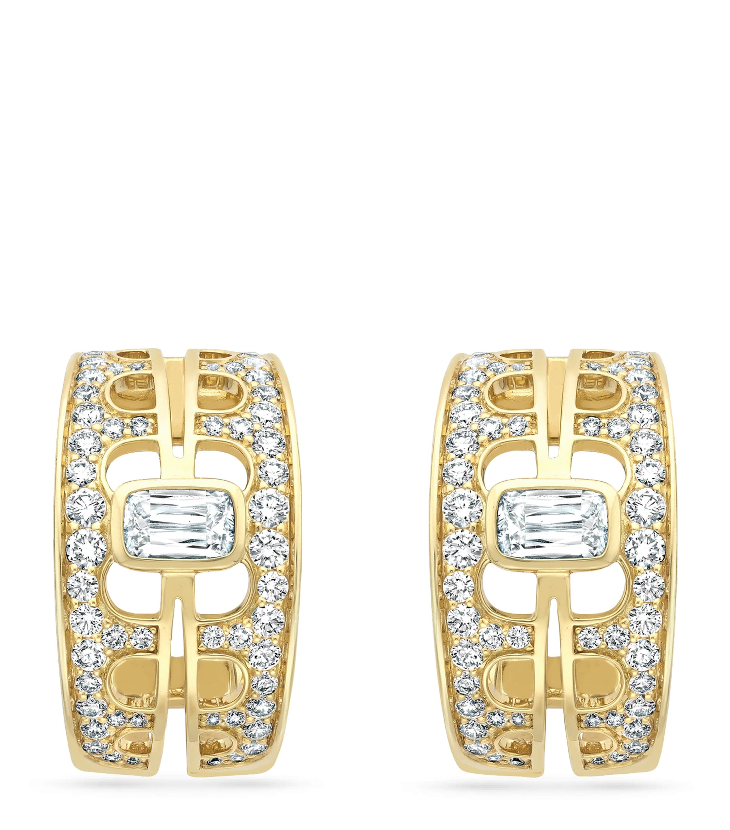 Yellow Gold and Diamond National Gallery Perspective Earrings