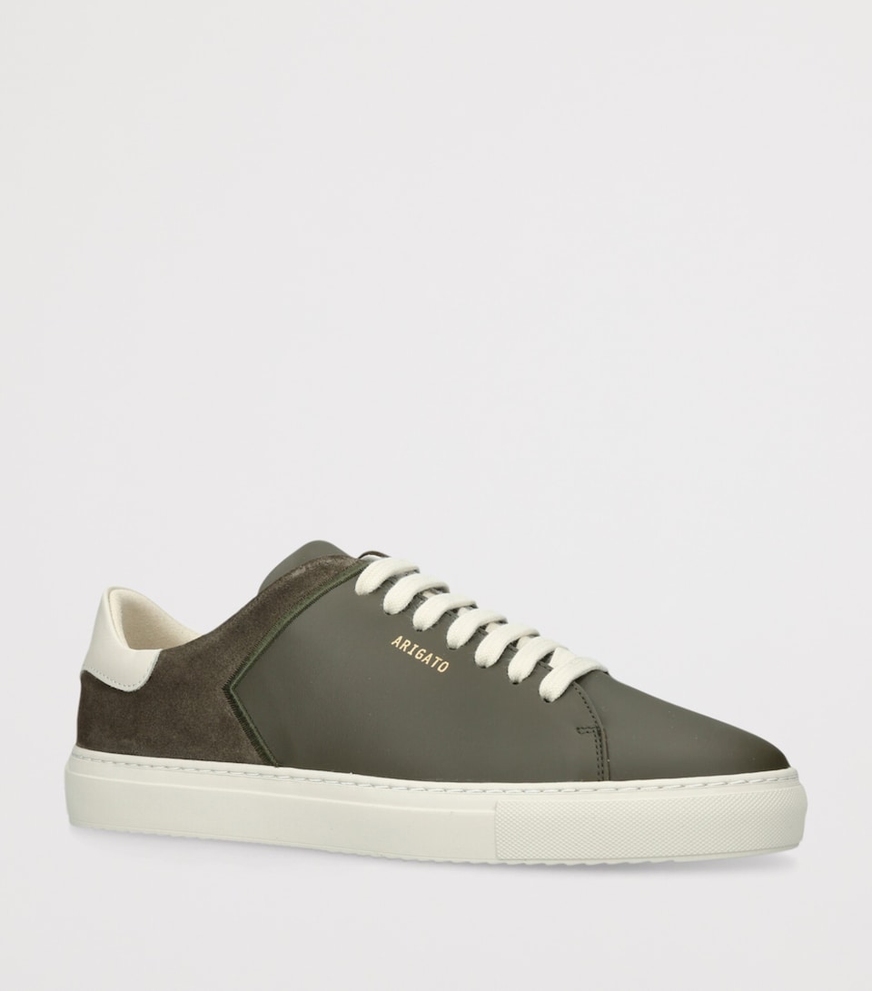 Axel Arigato Leather-Suede Clean 90 Split Sneakers Khaki