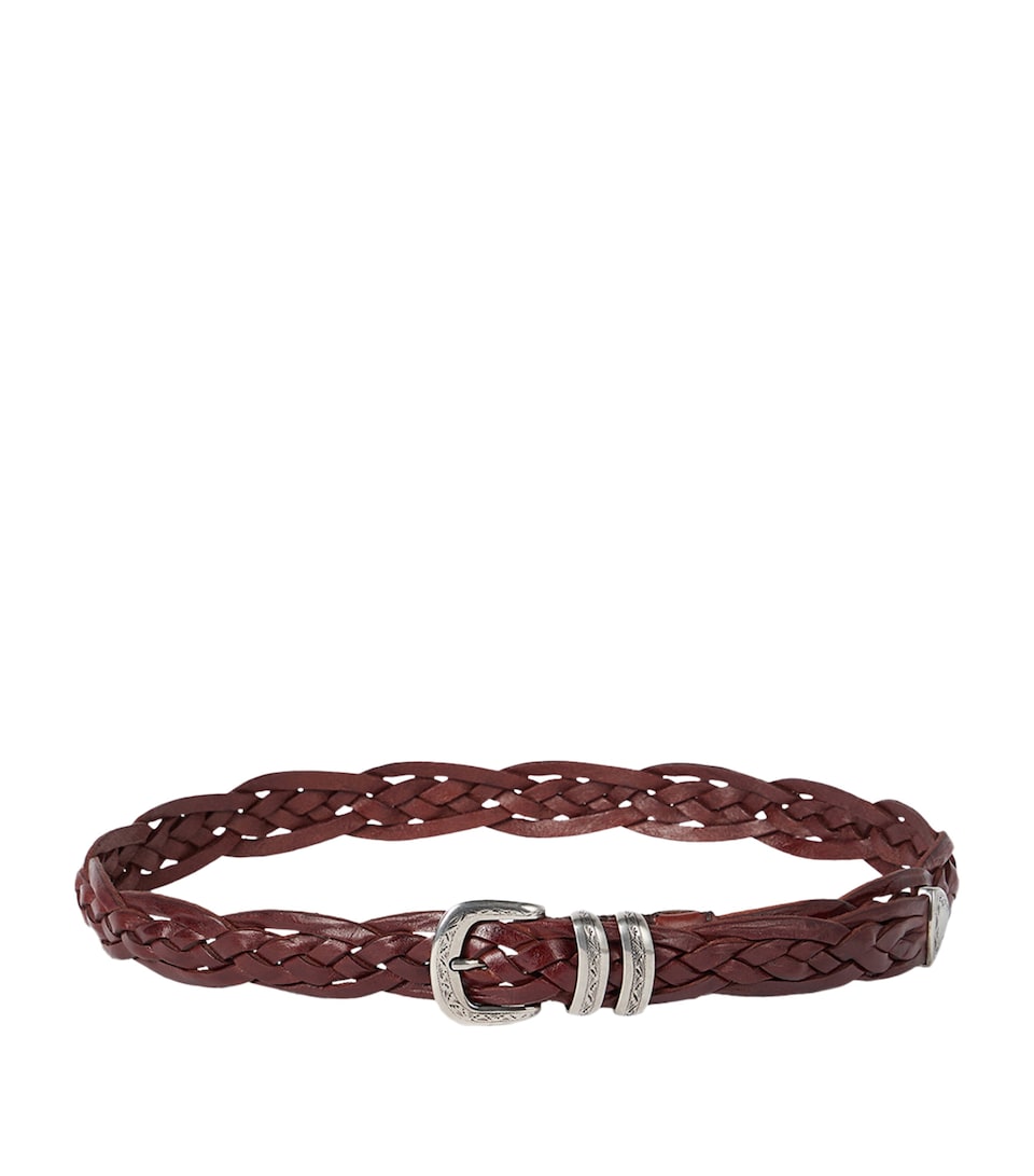 Brunello Cucinelli Leather Woven Belt