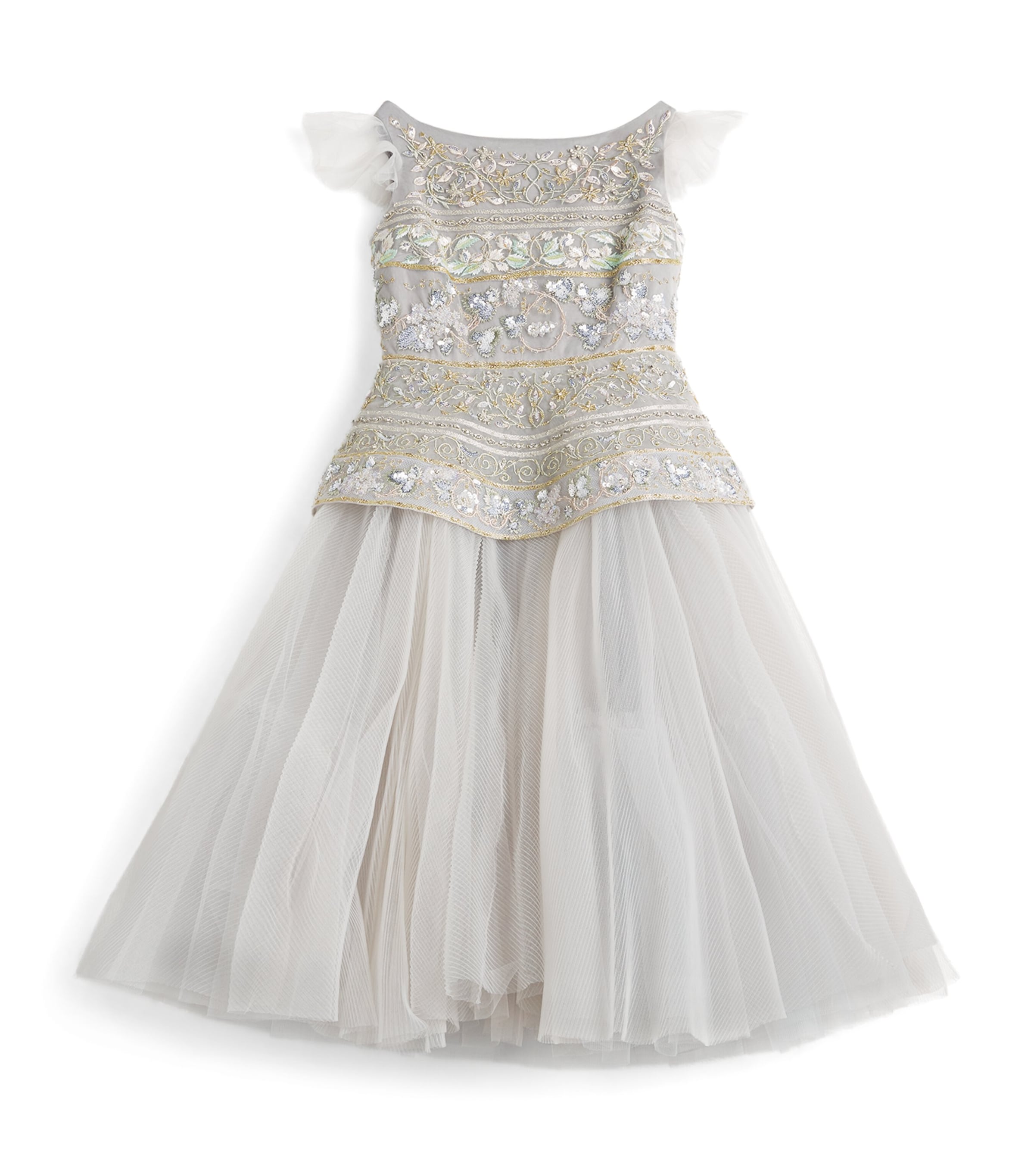 MAISON AVA Tulle Embroidered Dress (6-14 Years) Ivory