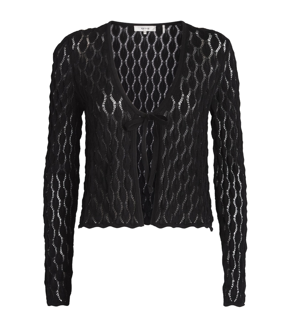 FRAME Womens Cotton The Getaway Cardigan Black
