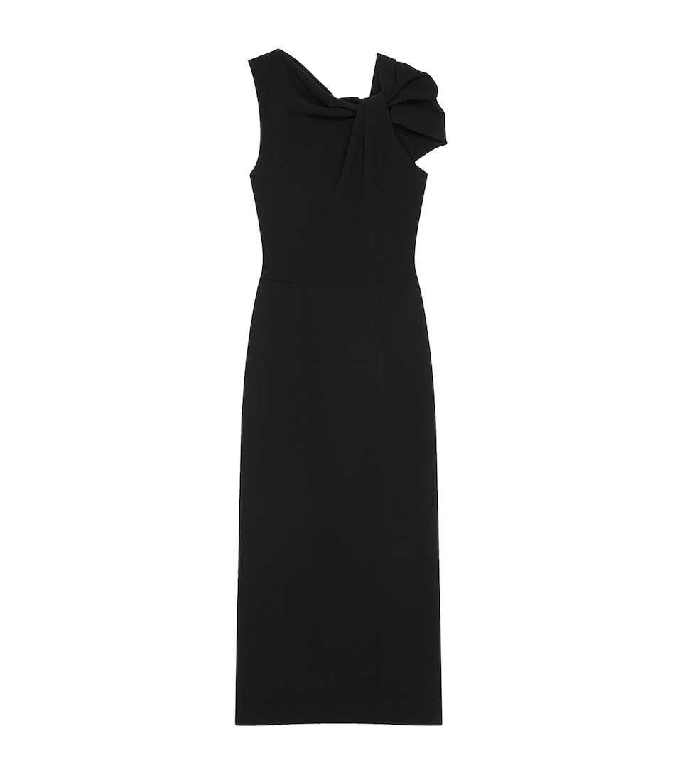 Crepe Draped Midi Dress