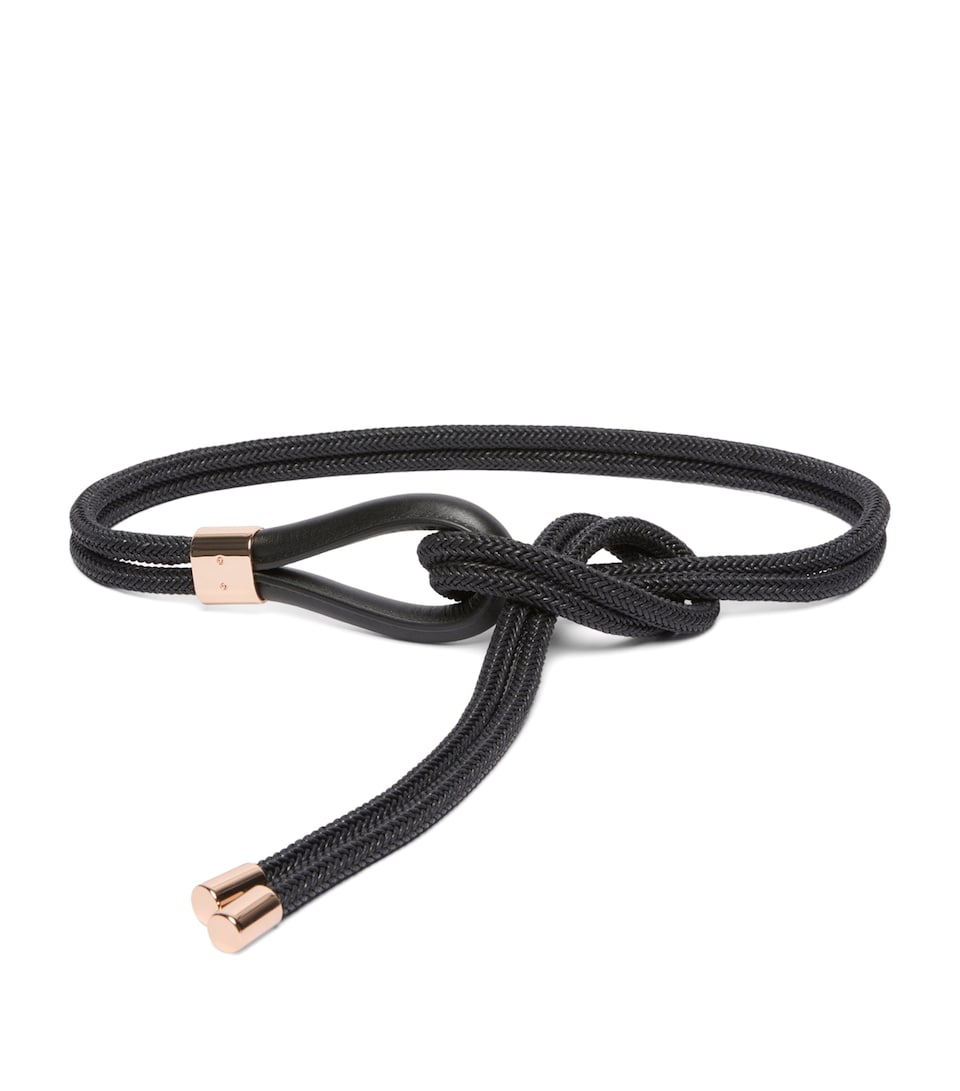 Max Mara Cotton-Leather Rope Belt Black