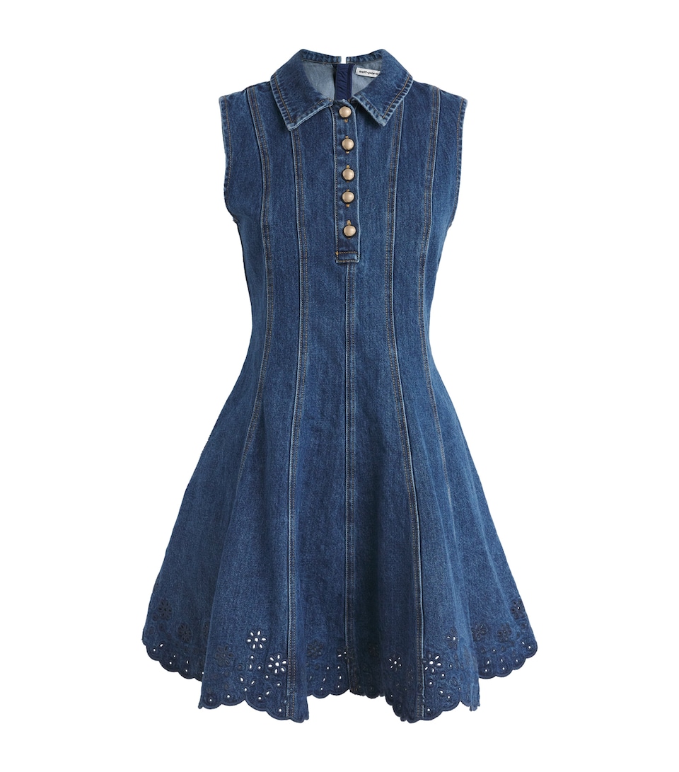 Denim Flared Mini Dress
