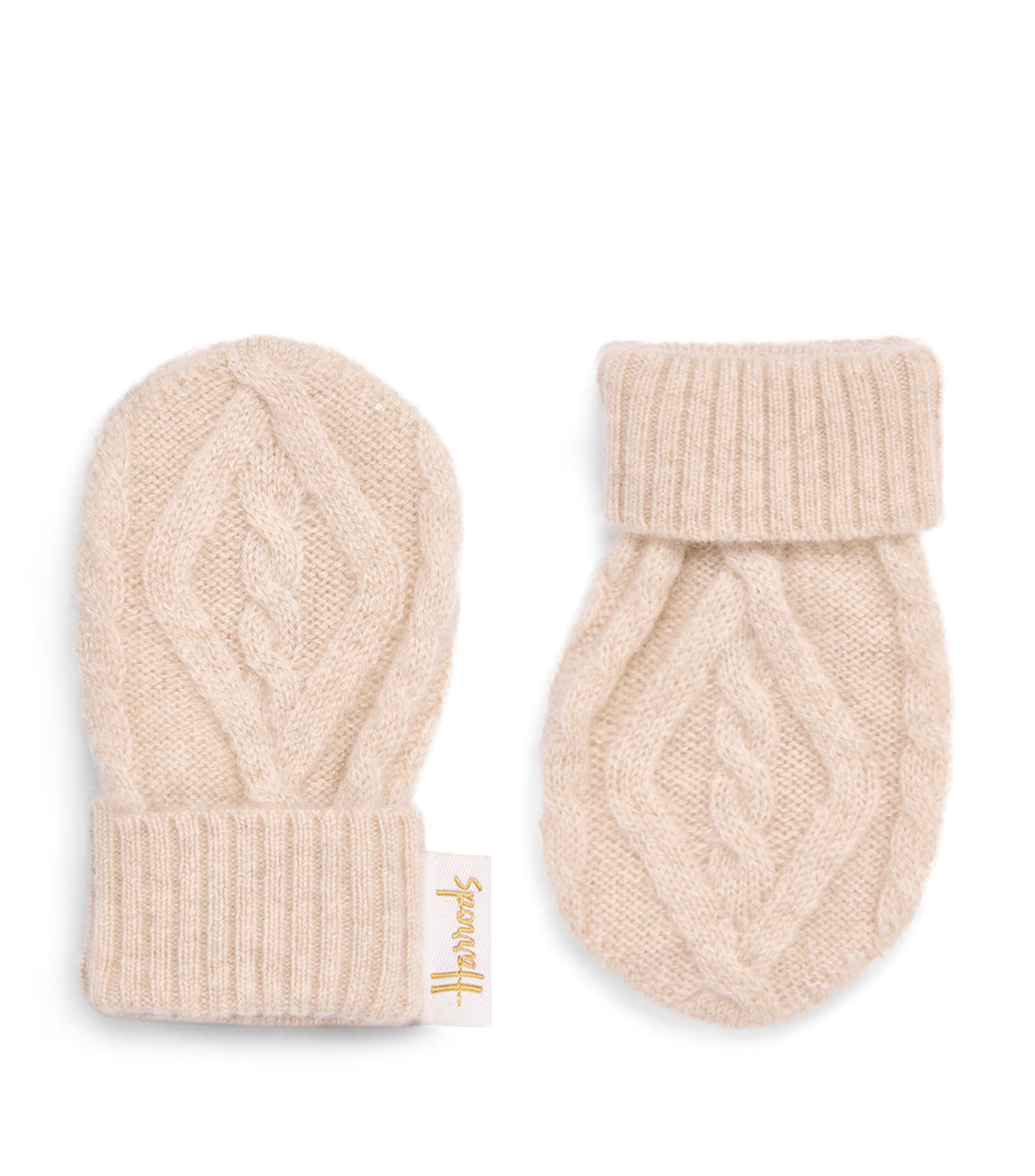 Harrods Cashmere Mittens (0-18 Months) Oatmeal