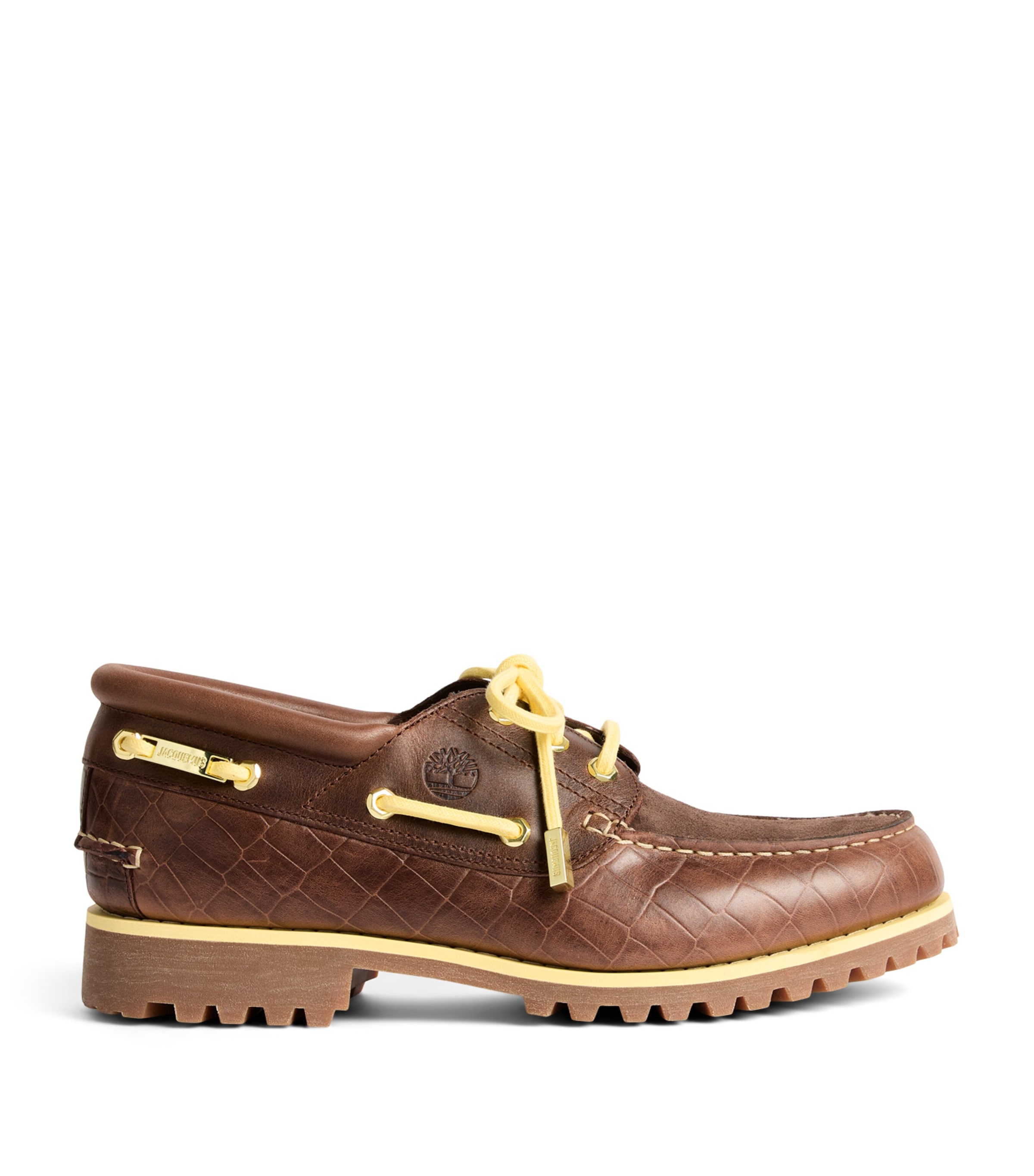 Jacquemus x Timberland Croc-Embossed Boat Shoe Multi Brown