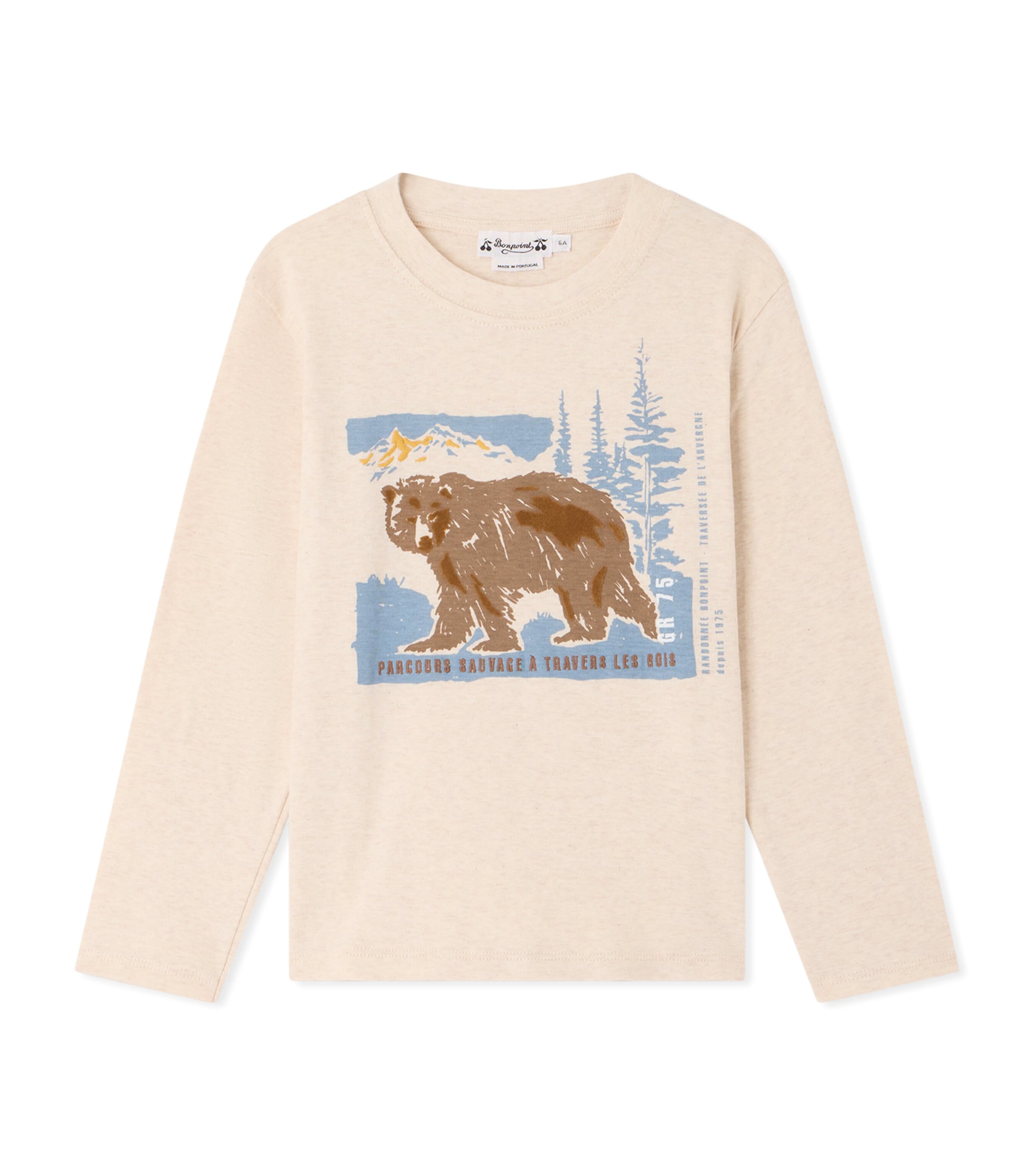 Bonpoint Cotton Printed T-Shirt (4-8 Years) Upb Beige
