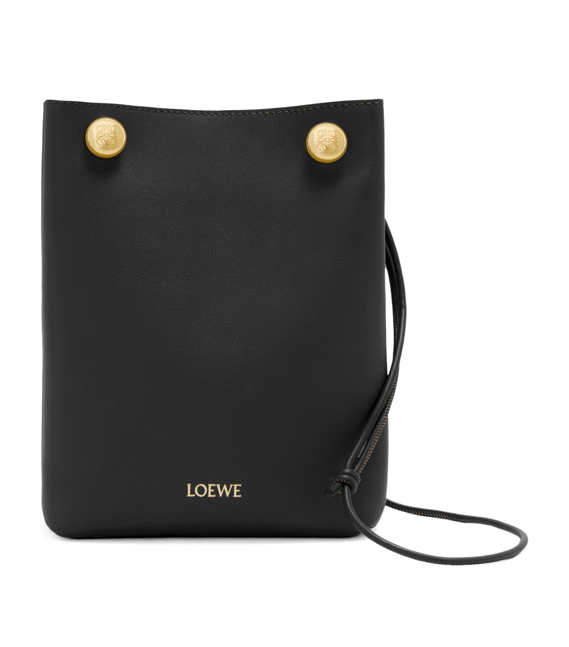 LOEWE PEBBLE ショルダーバッグ Small Pebble messenger bag in supple grained calfskin Brown