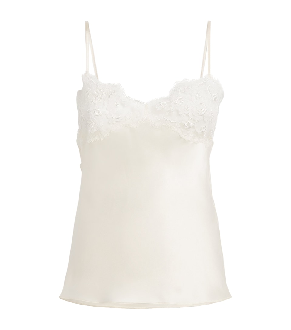 Silk Lace-Trim Cami Top