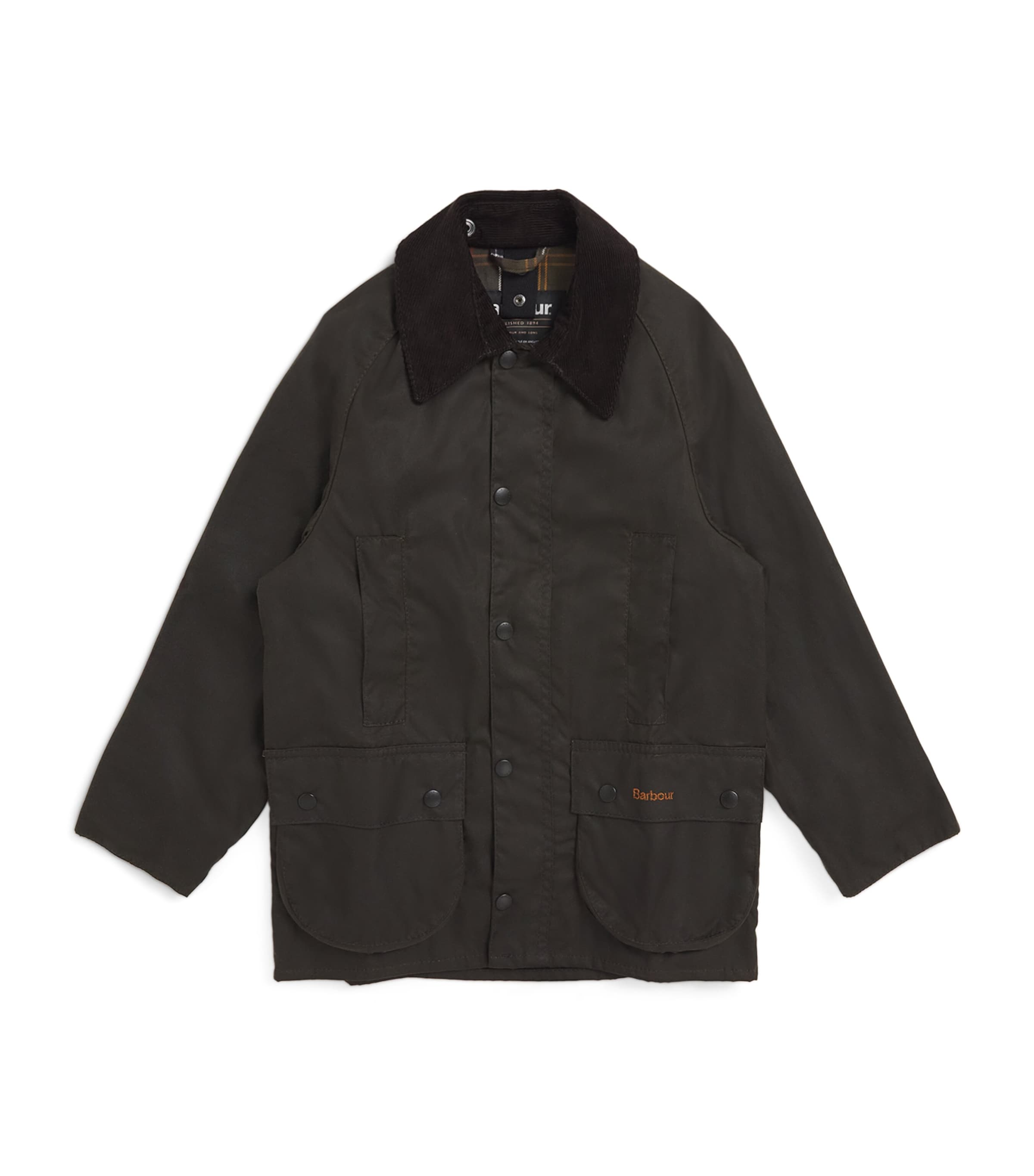 Barbour Kids Waxed Beaufort Jacket (6-15 Years) Olive
