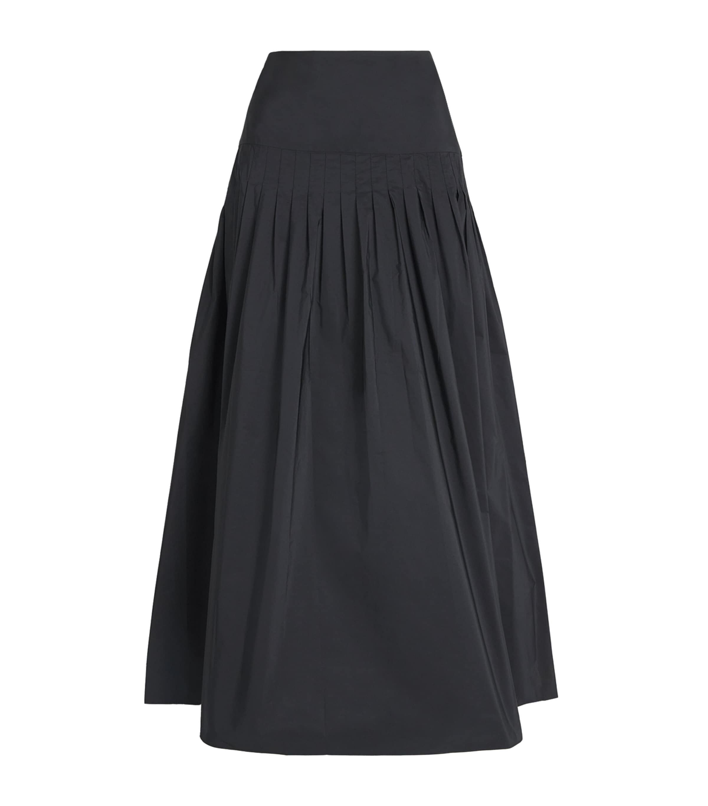 Polo Ralph Lauren Womens Taffeta Pleated Maxi Skirt Polo Black