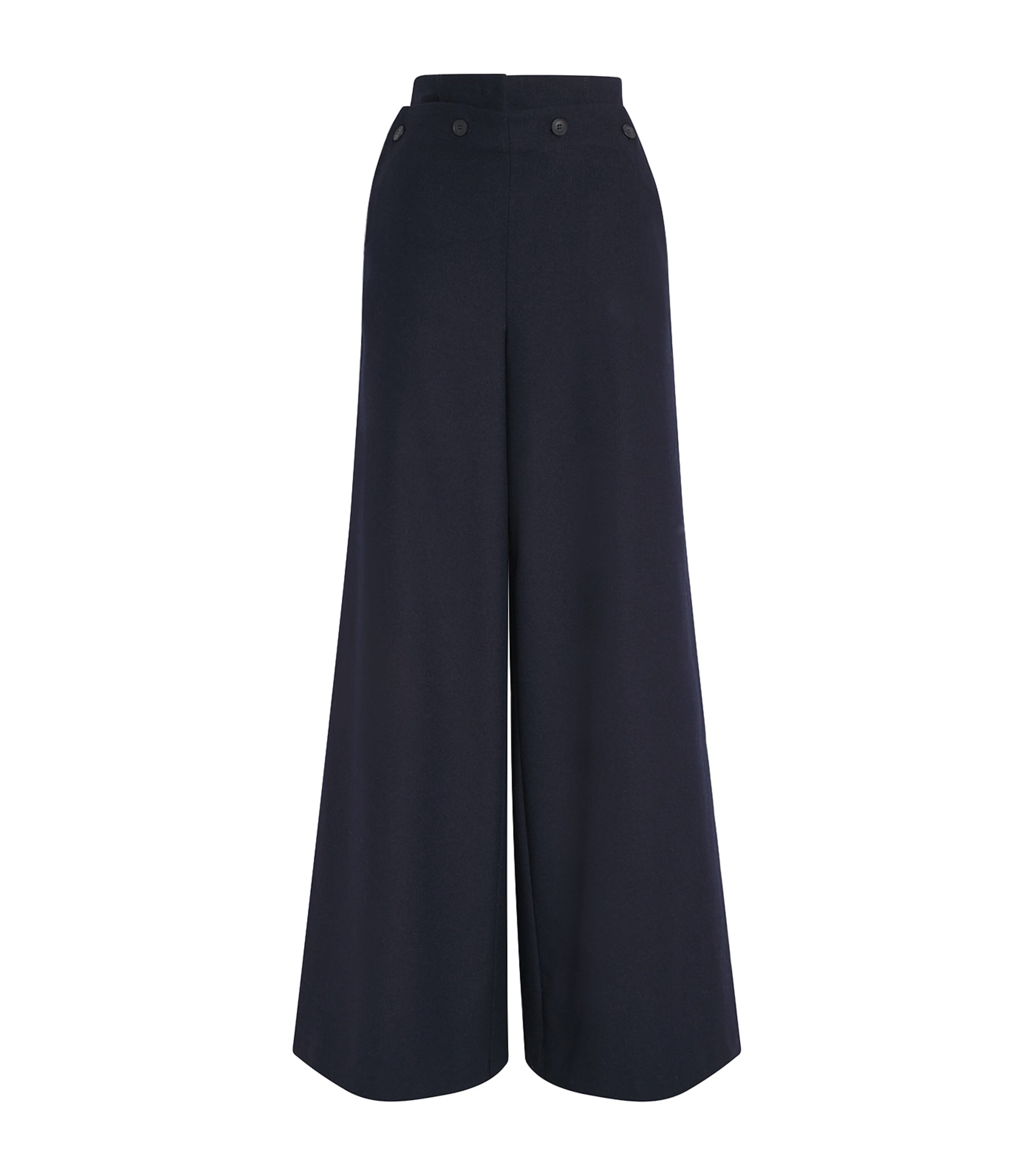 Wool-Blend Wide-Leg Trousers
