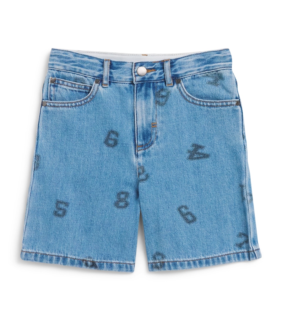 Stella McCartney Kids Numbers Print Denim Shorts (3-14 Years)