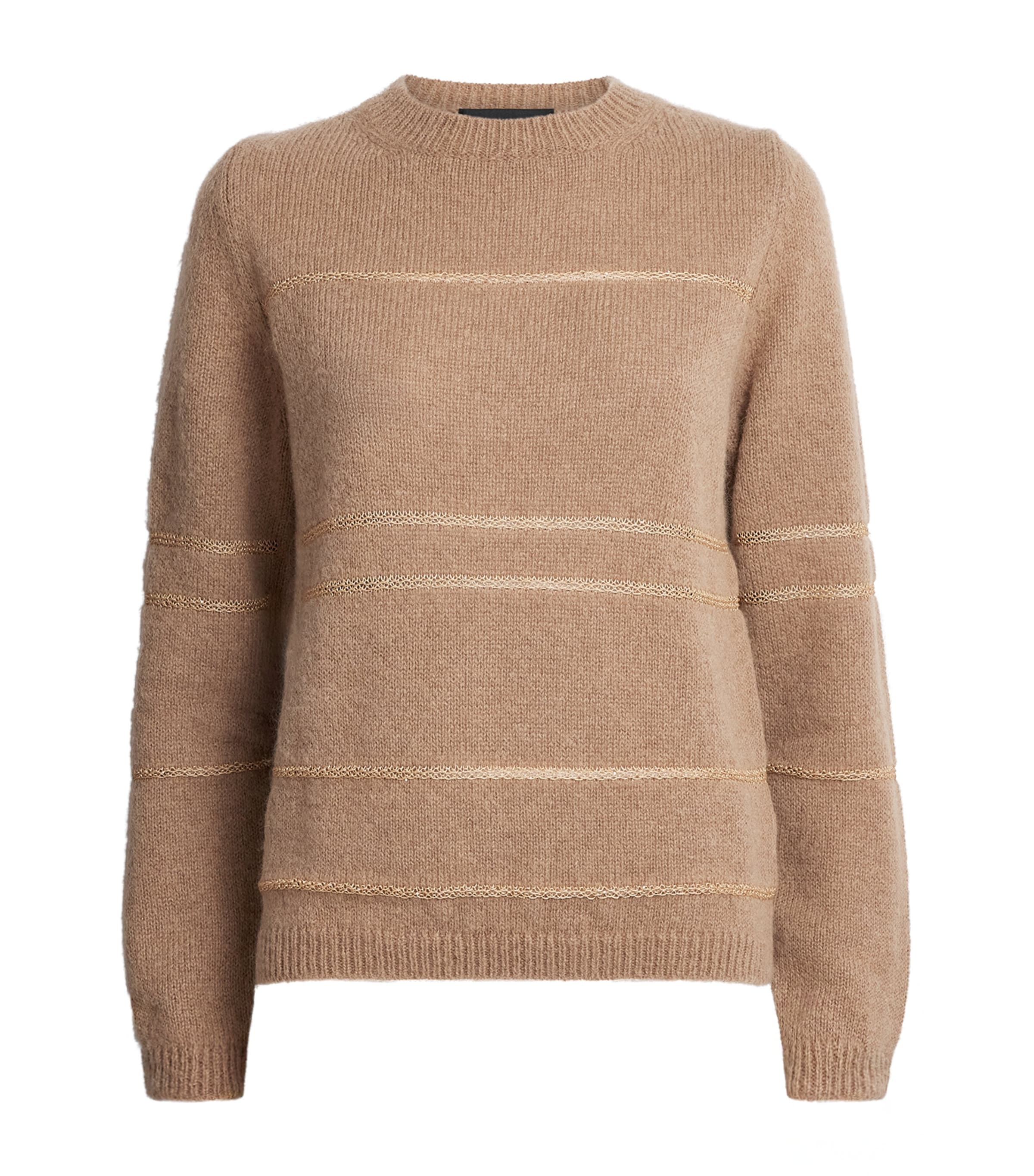 Fabiana Filippi Womens Wool-Blend Jacquard Sweater Faggio