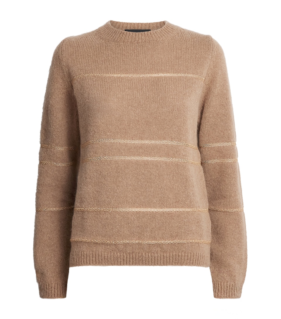 Fabiana Filippi Womens Wool-Blend Jacquard Sweater Faggio
