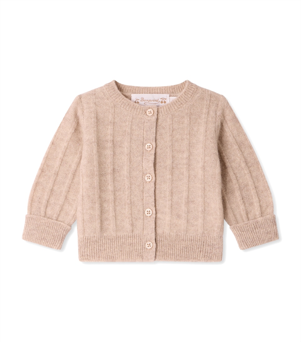 Bonpoint Cashmere Cardigan (1-12 Months) Beige