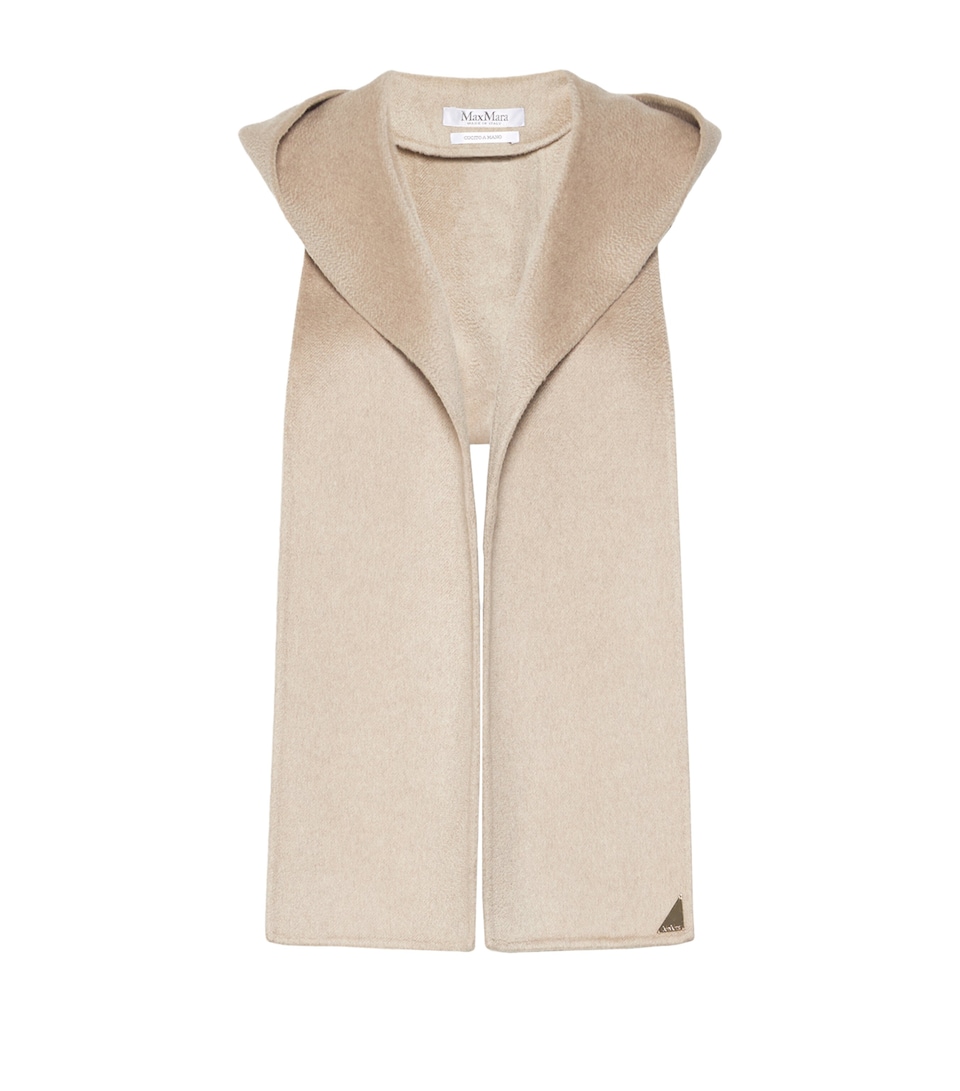 Max Mara Cashmere Hooded Scarf Sand