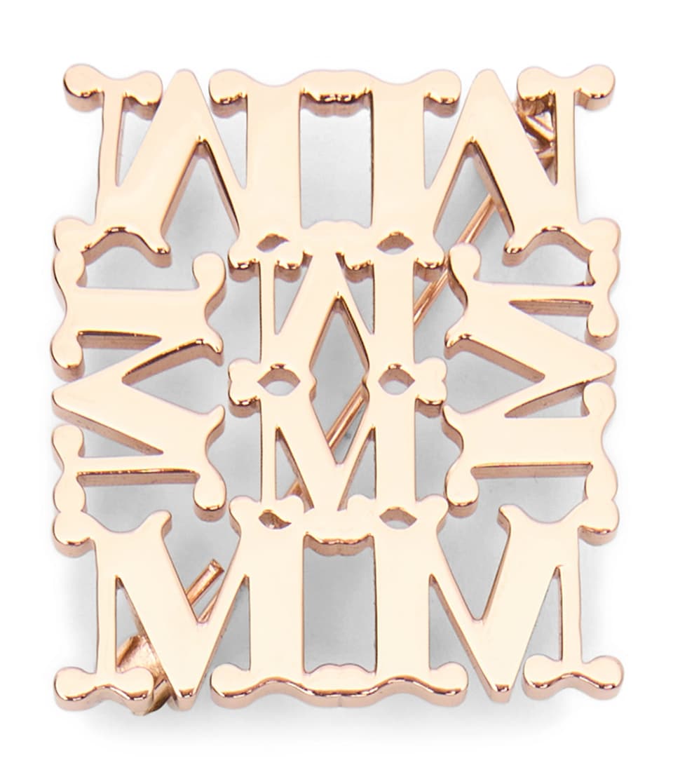 Max Mara Monogram Brooch Bronze