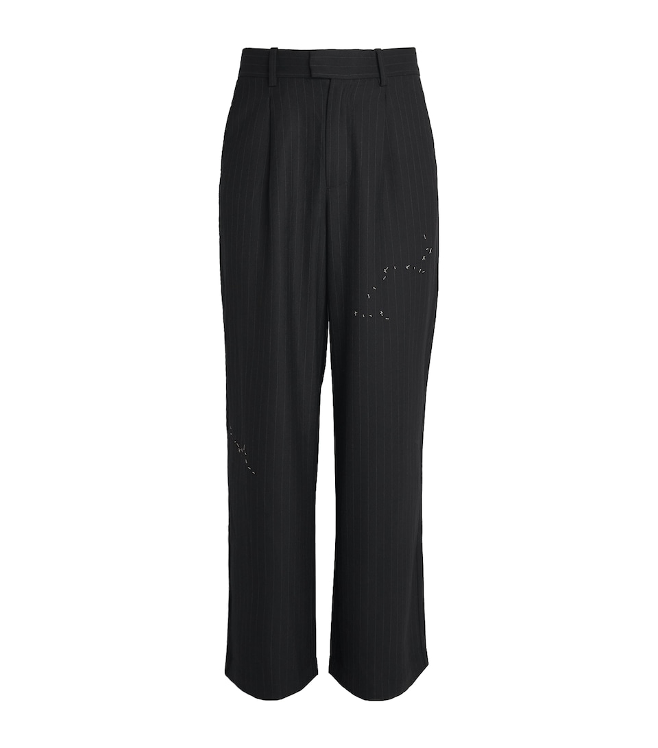DOMREBEL Mens Pinstripe Backstage Trousers Black