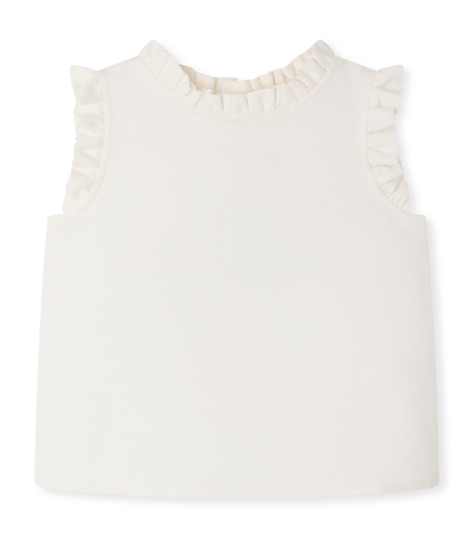 Bonpoint Ruffle-Trim Lou Tank Top (10-14 Years) Blanc Lait