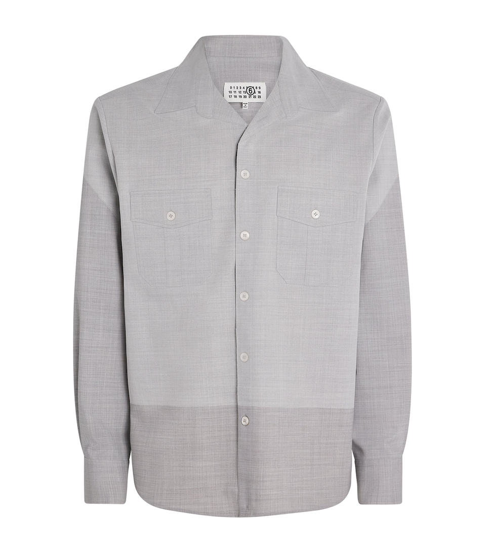 MM6 Maison Margiela Mens Two-Tone Shirt Light Grey