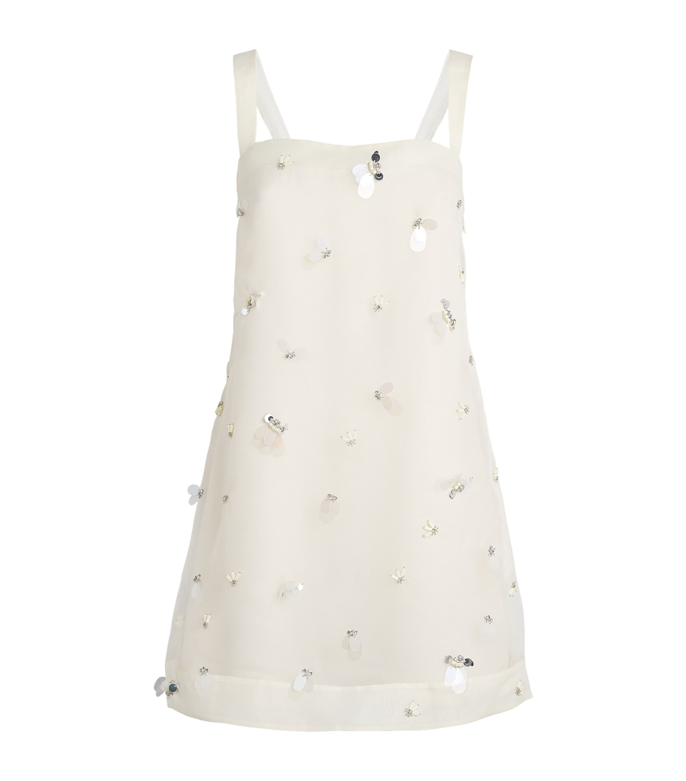 Simkhai Womens Embellished Organza Sumi Mini Dress Yolk