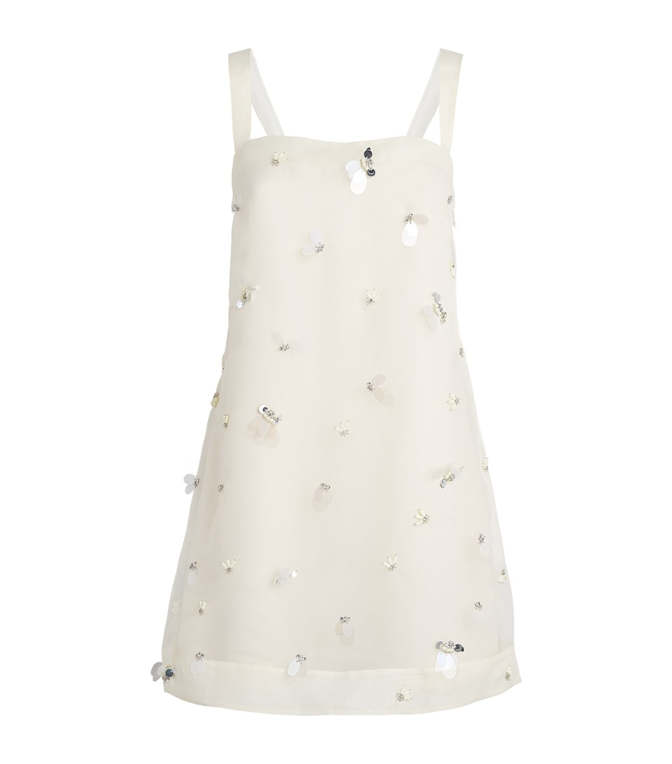 Simkhai Womens Embellished Organza Sumi Mini Dress Yolk