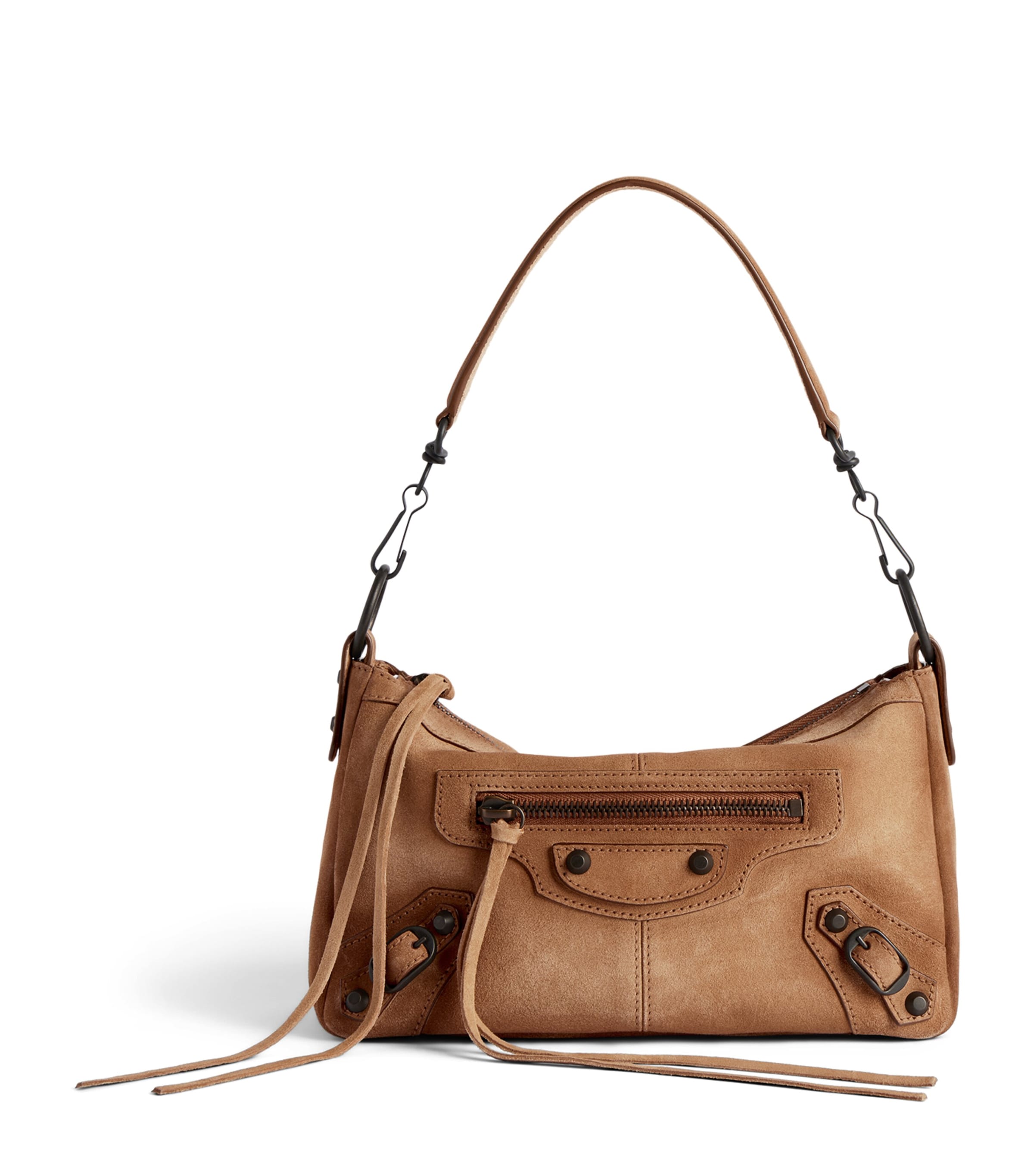 Balenciaga Mini Suede Le City Moto Shoulder Bag