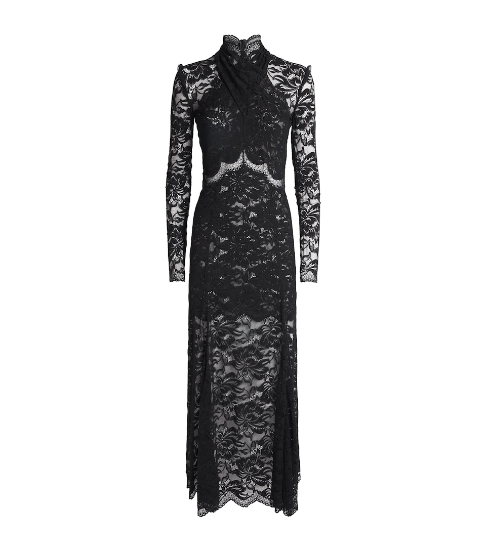 Lace Mock-Neck Maxi Dress