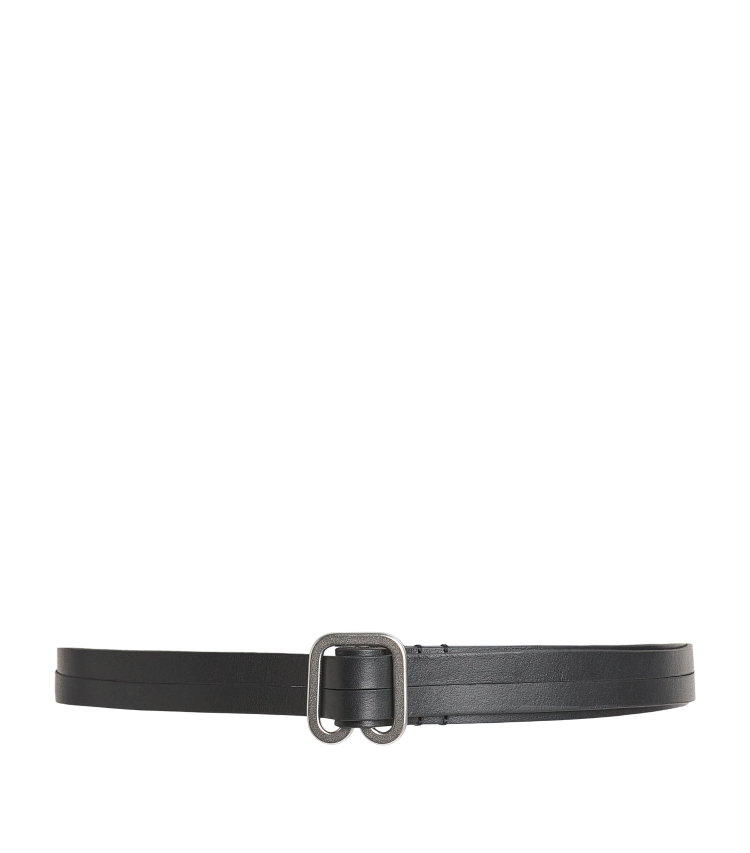 Issey Miyake Leather Fork Belt Black