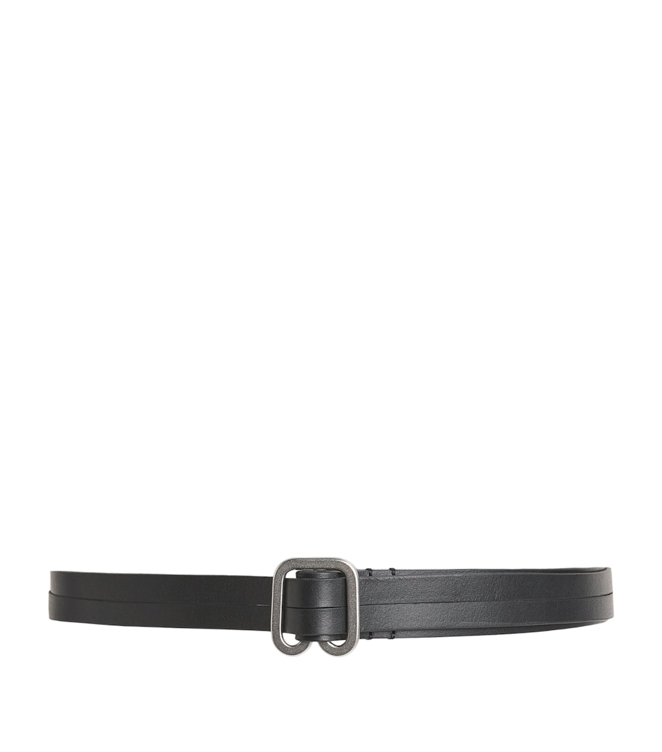Issey Miyake Leather Fork Belt Black