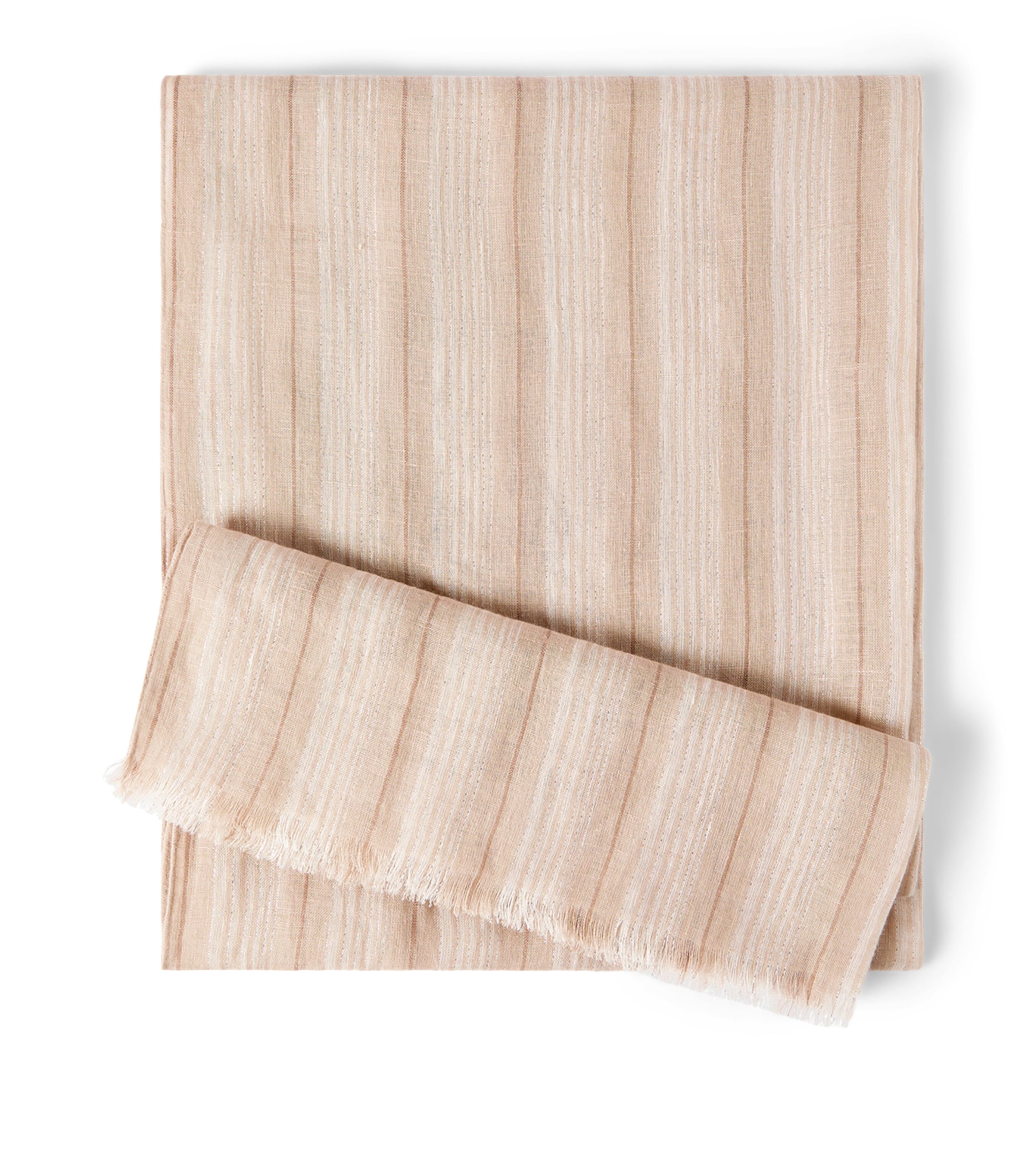 Brunello Cucinelli Linen-Blend Chalk Stripe Scarf