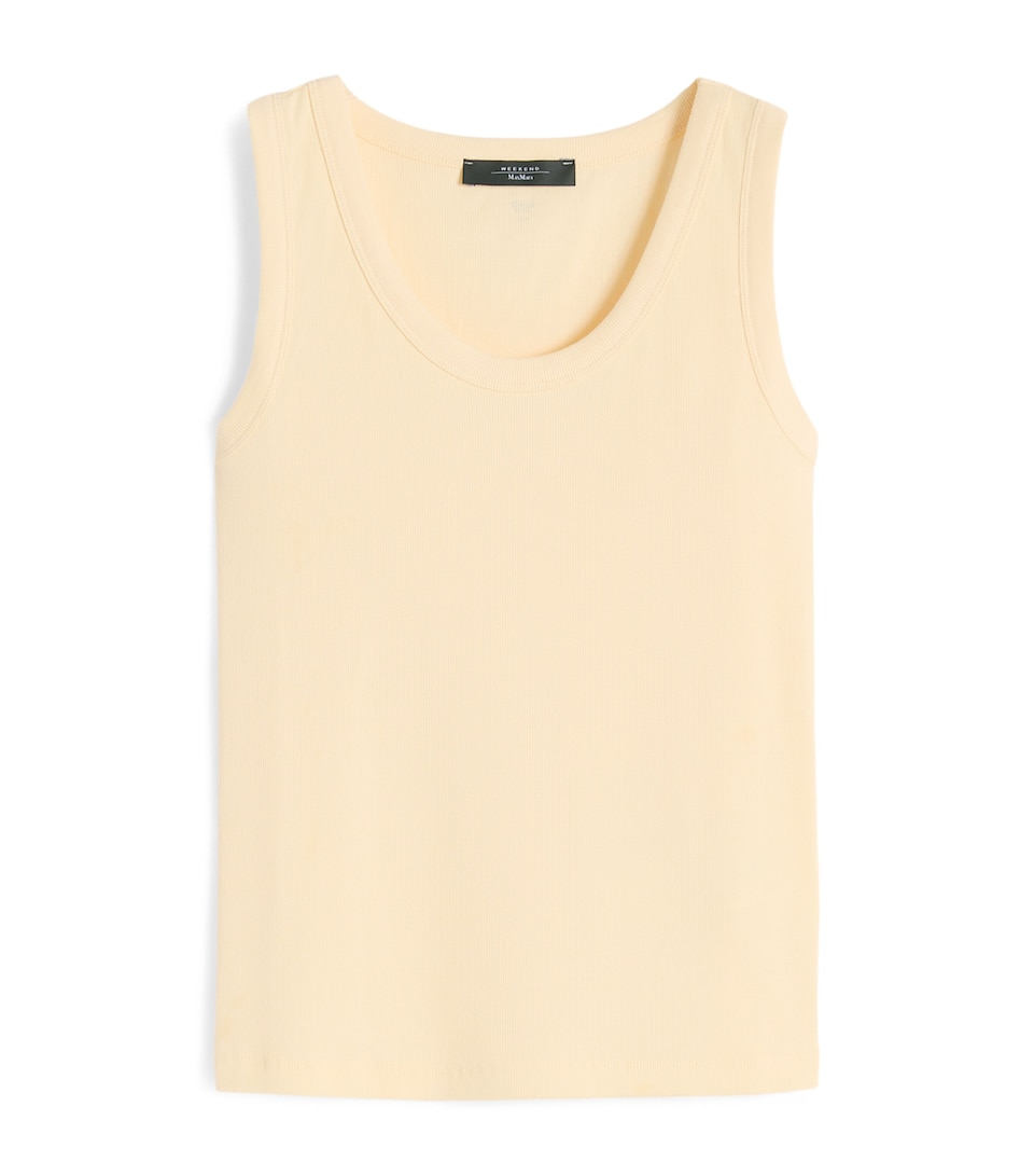 Stretch-Cotton Ribbed Tank Top