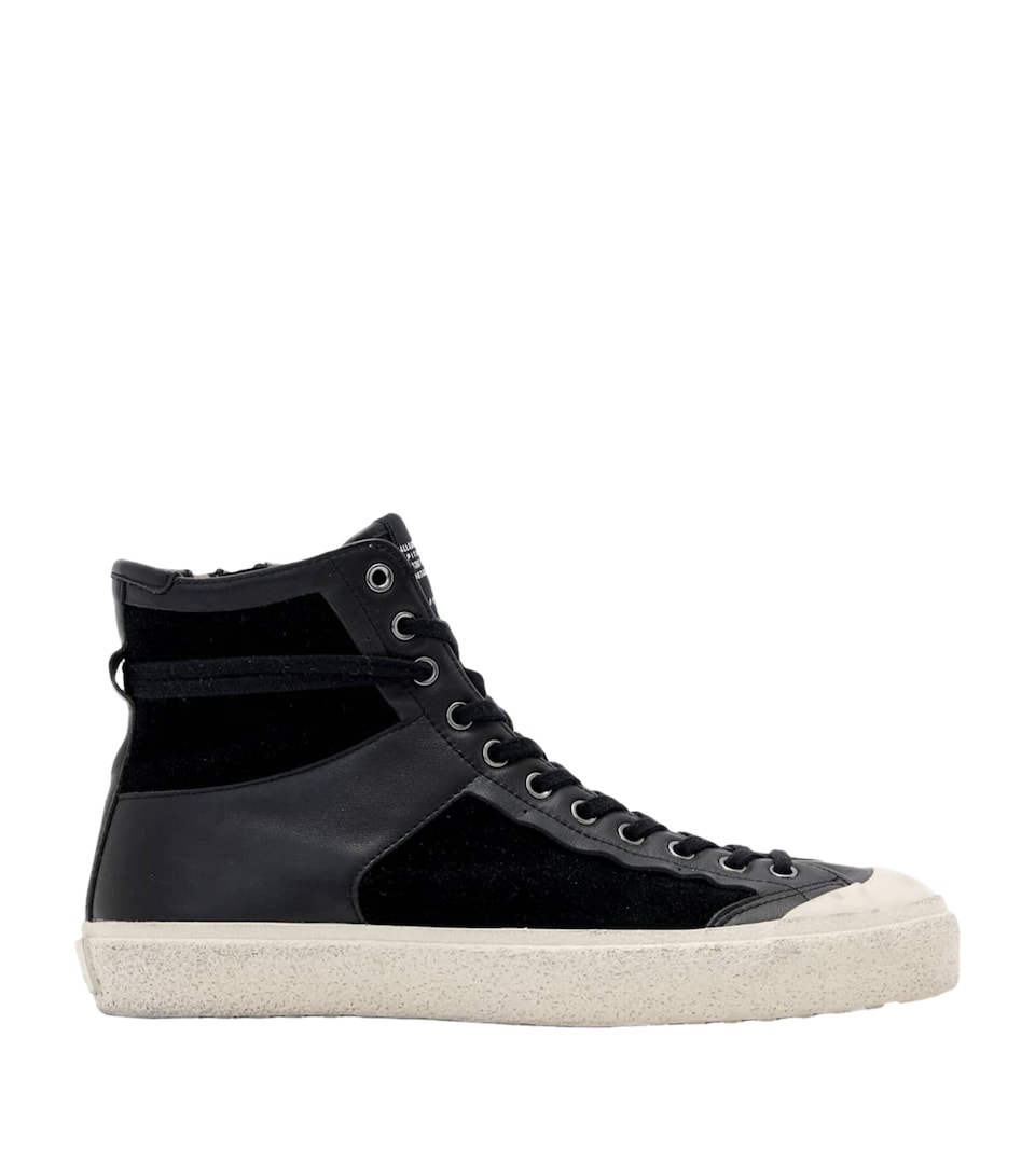 AllSaints Leather Numont High-Top Sneakers Black/chalk White
