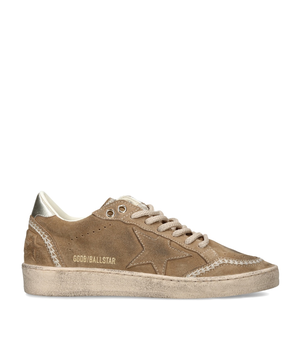 Golden Goose Suede Ballstar Sneakers Tan Comb