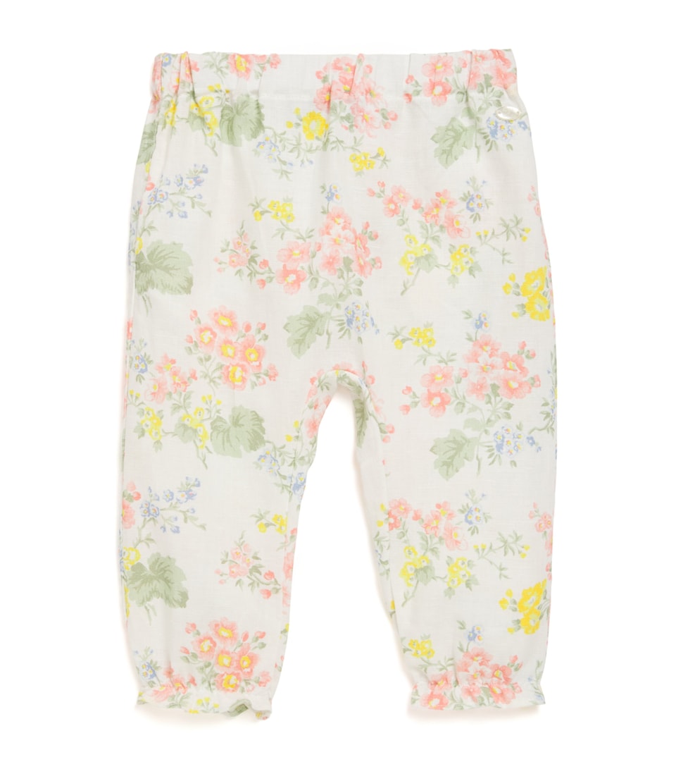 Linen-Cotton Floral Print Trousers (3 months-3 Years)