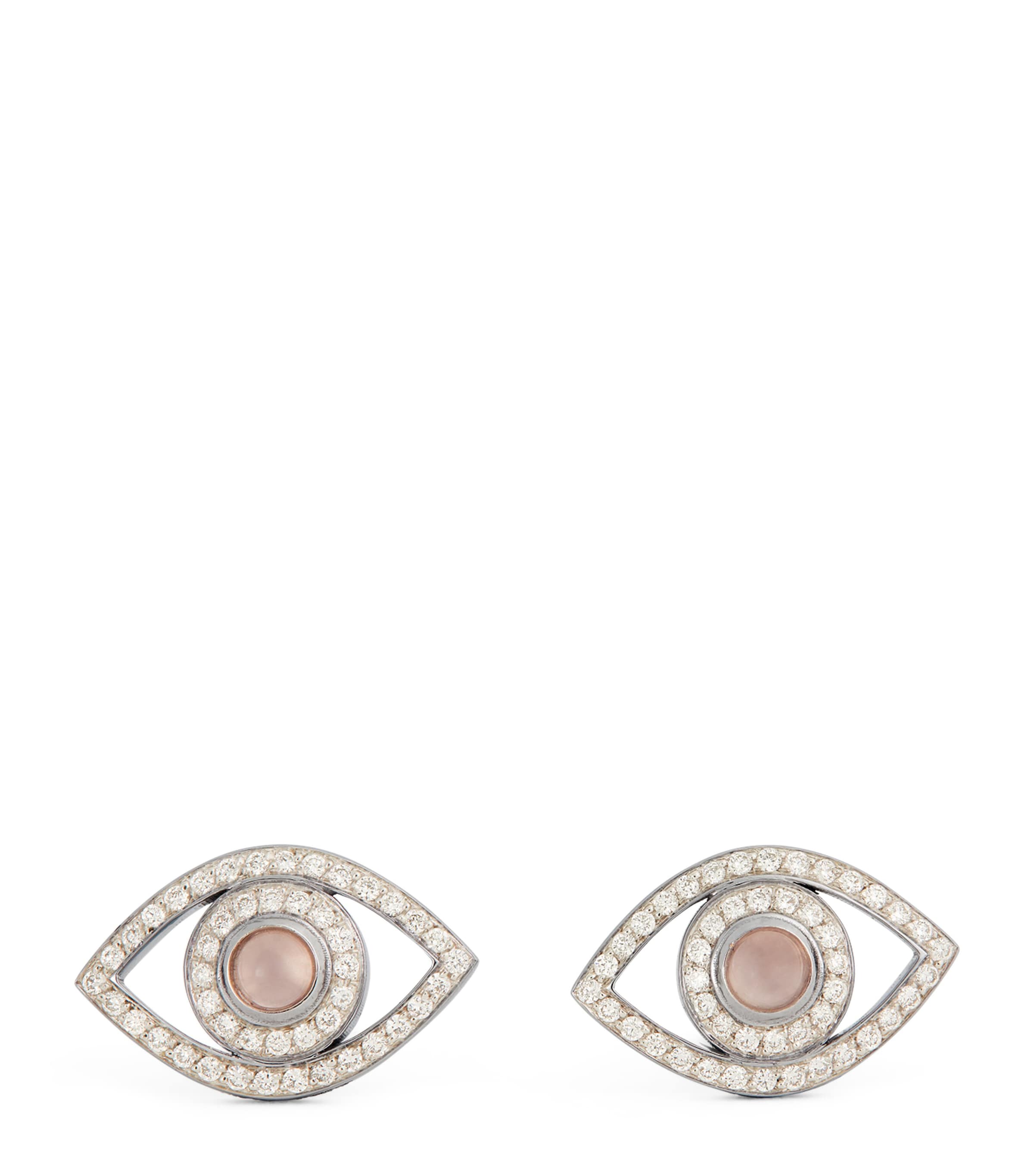 White Gold and Diamond Mini Eye Earrings
