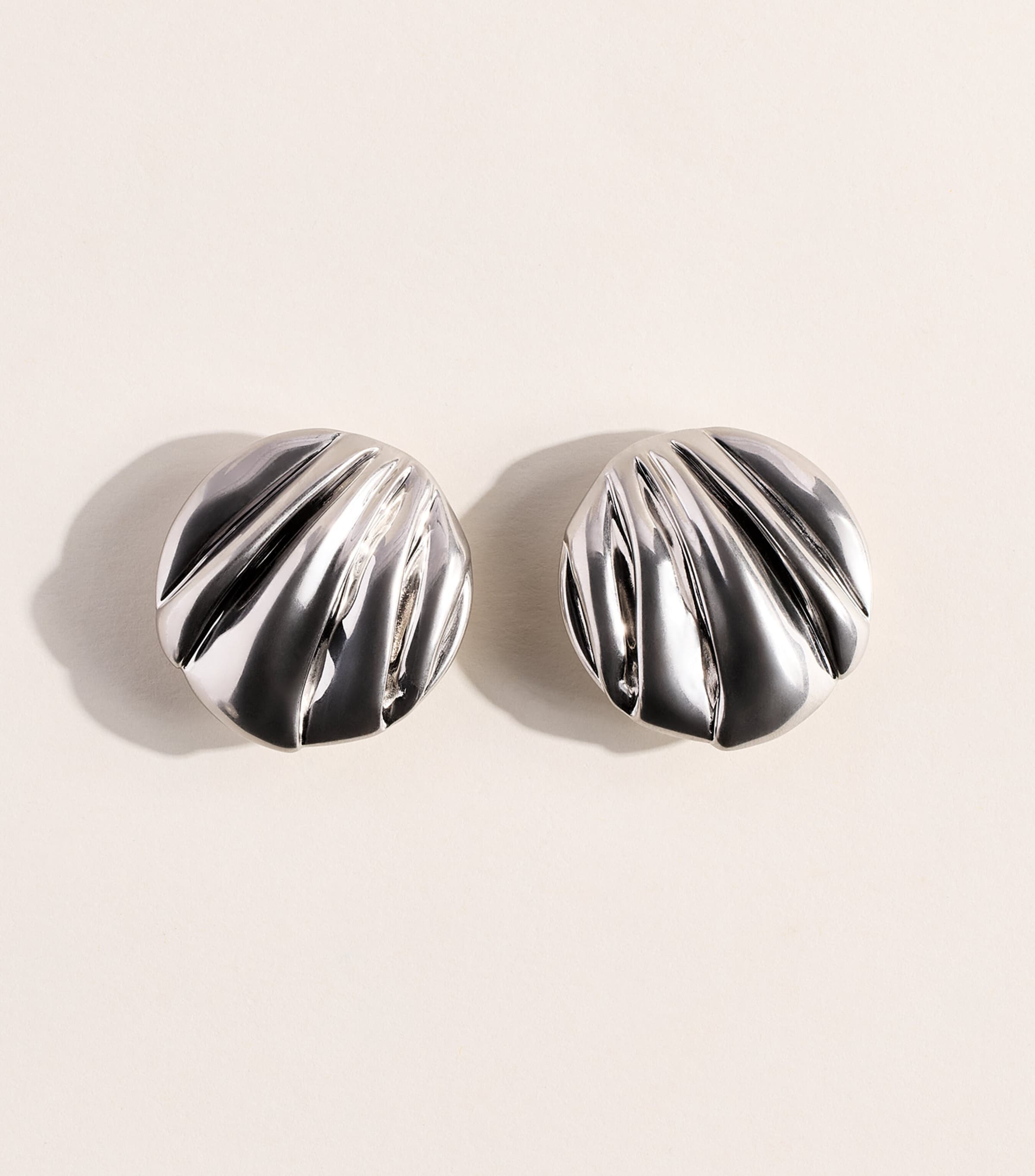 Chloé Pleats Clip-On Earrings Silver