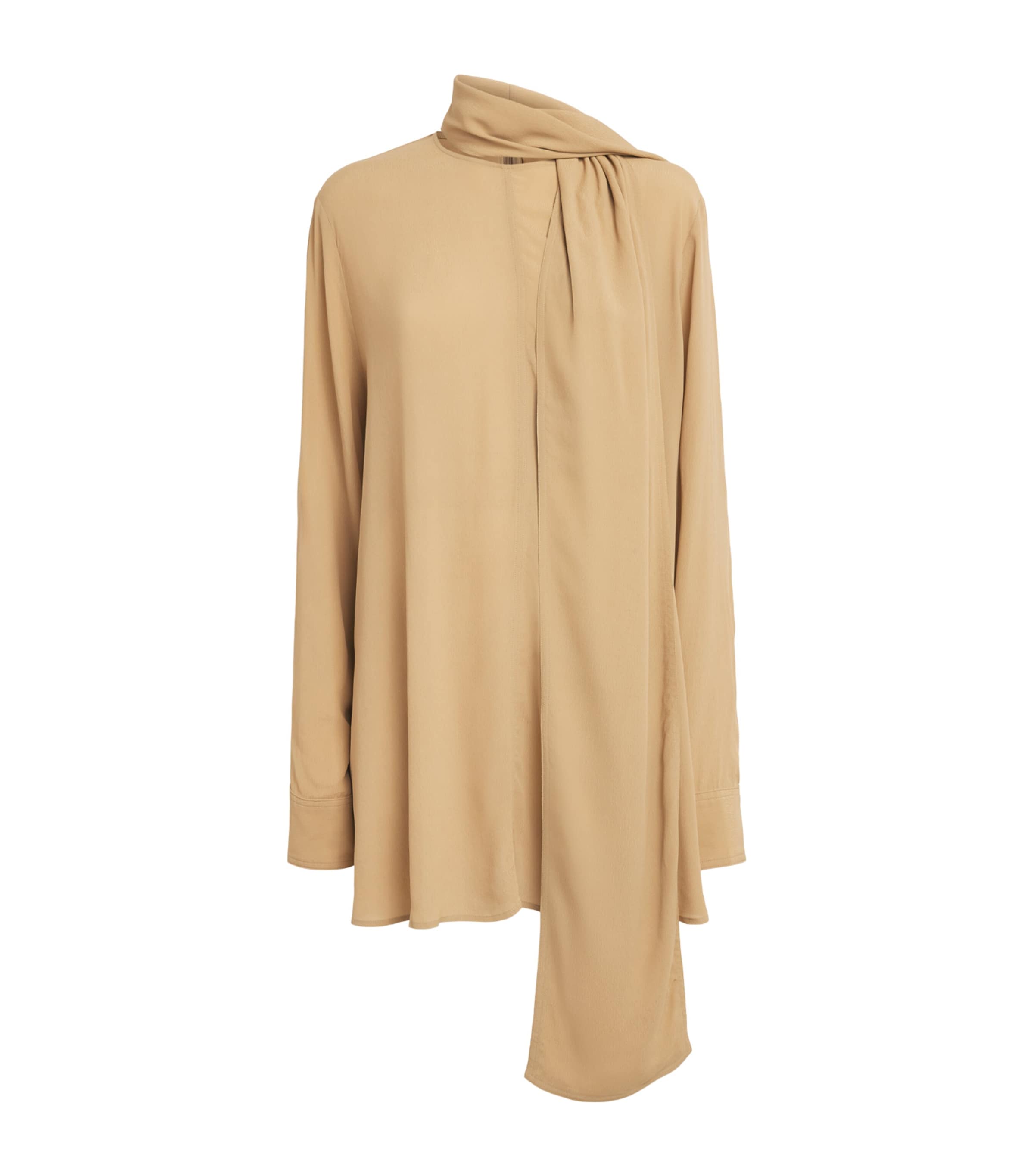 Toteme Womens Draped Scarf Blouse Desert